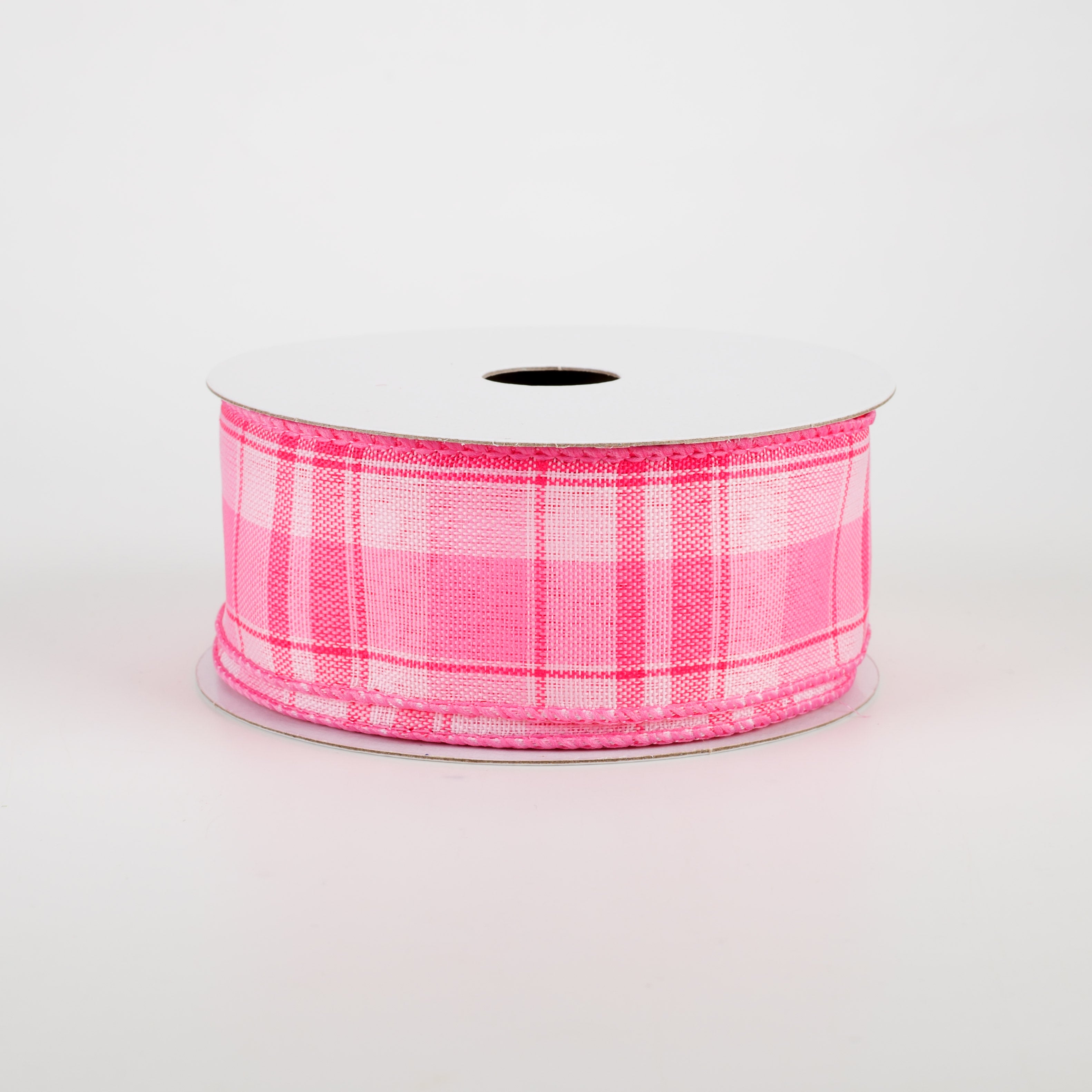 1.5" Montana Plaid Ribbon: Fuchsia, Pink, White (10 Yards)