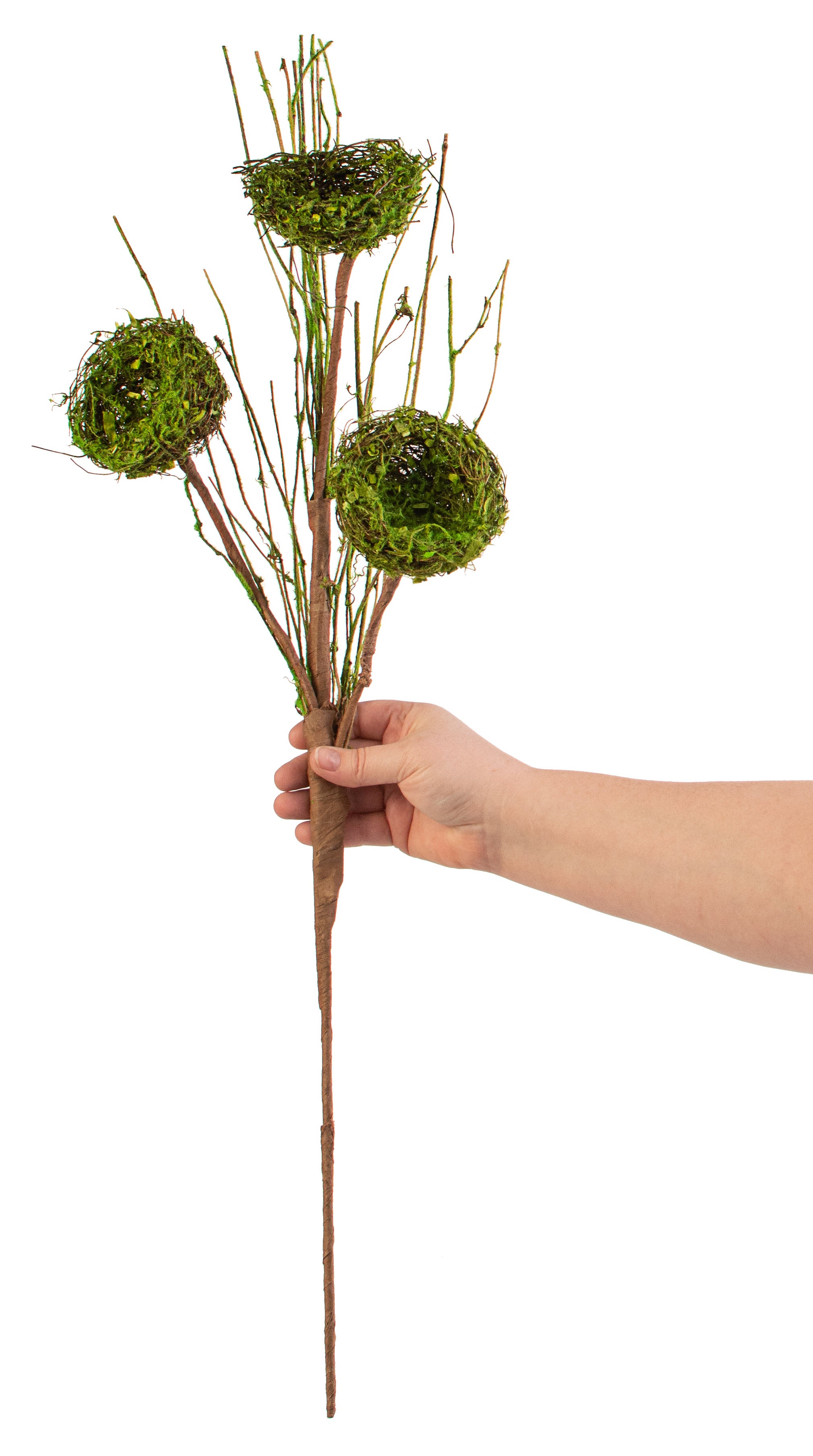 34" Mossy Twig Nest Spray detail photo 4