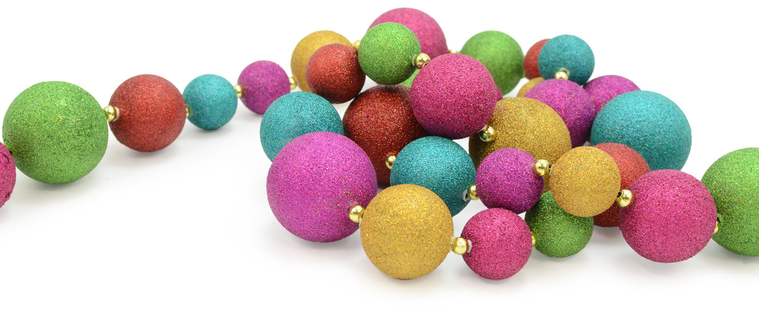 6' Multi-Color Mixed Ball Garland detail photo 3