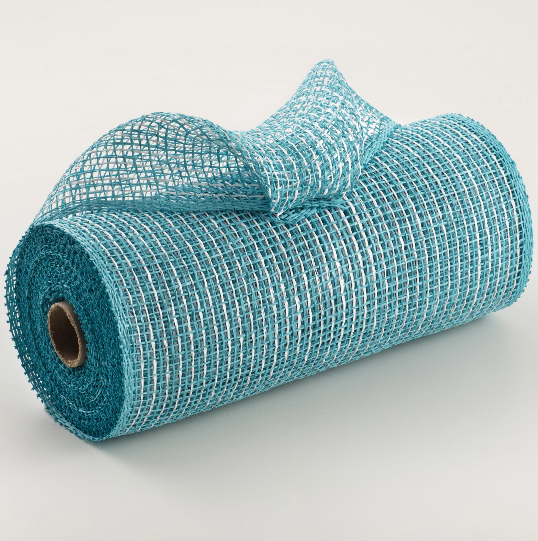 10" Multi Poly Burlap Check Mesh: Turquoise & White Item Number: RP8159M3