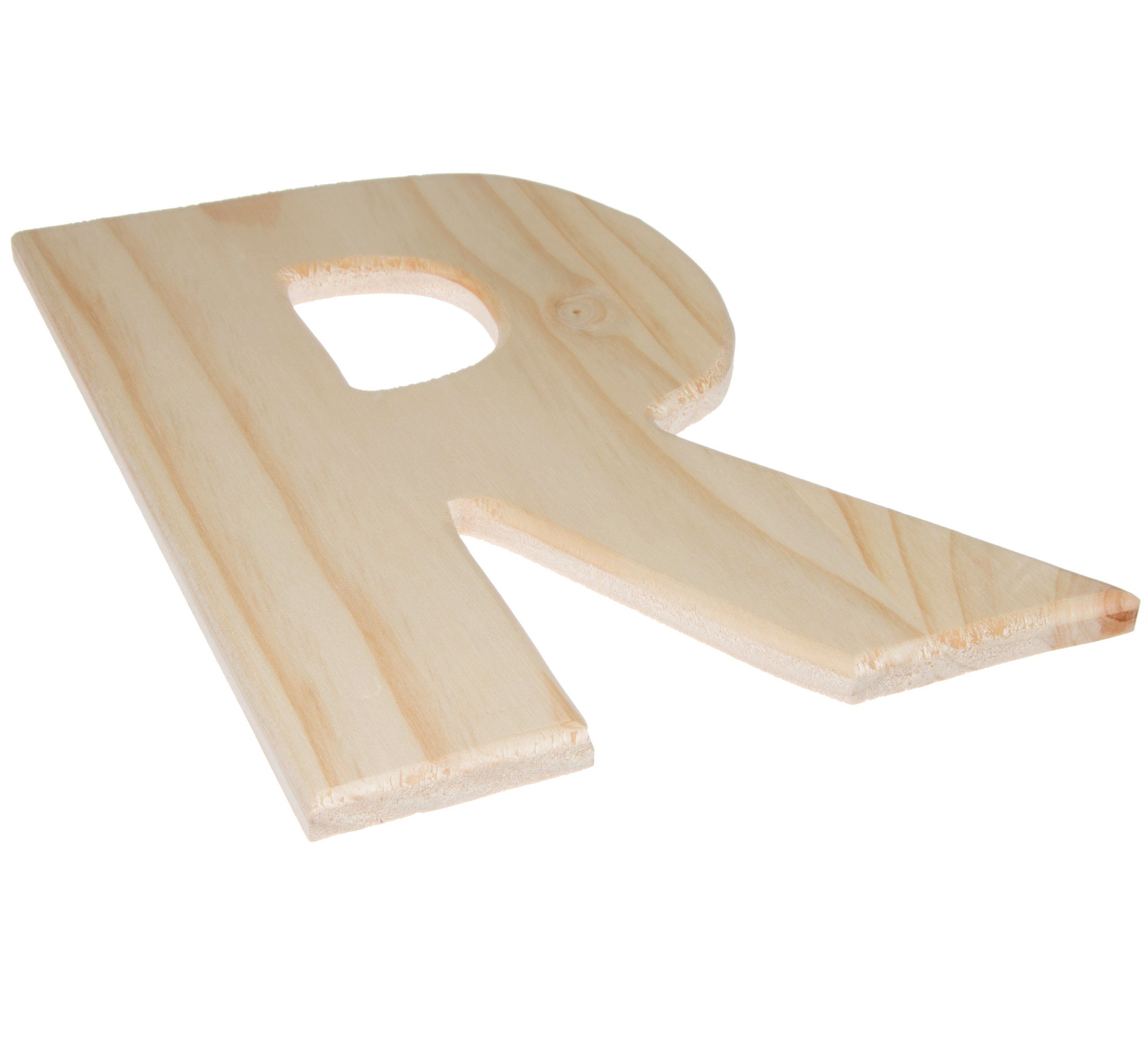 12" Natural Wood Letter: R Lifestyle Photo