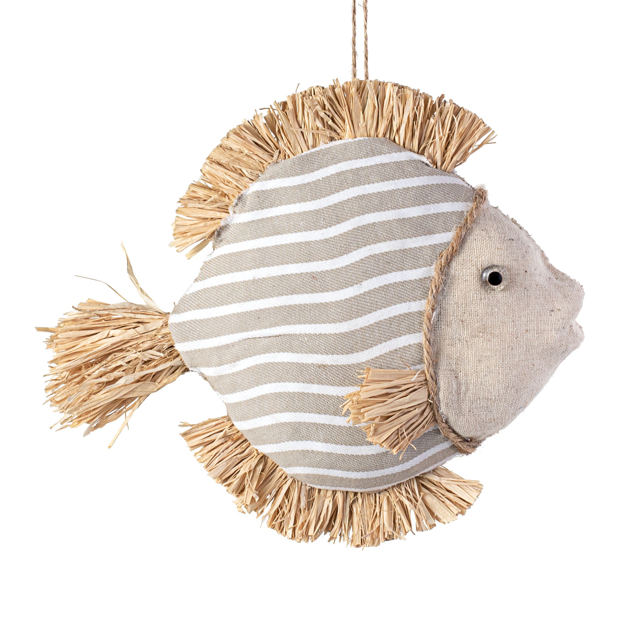 9.5" Nautical Stripe Fish Ornament Item Number: 136191
