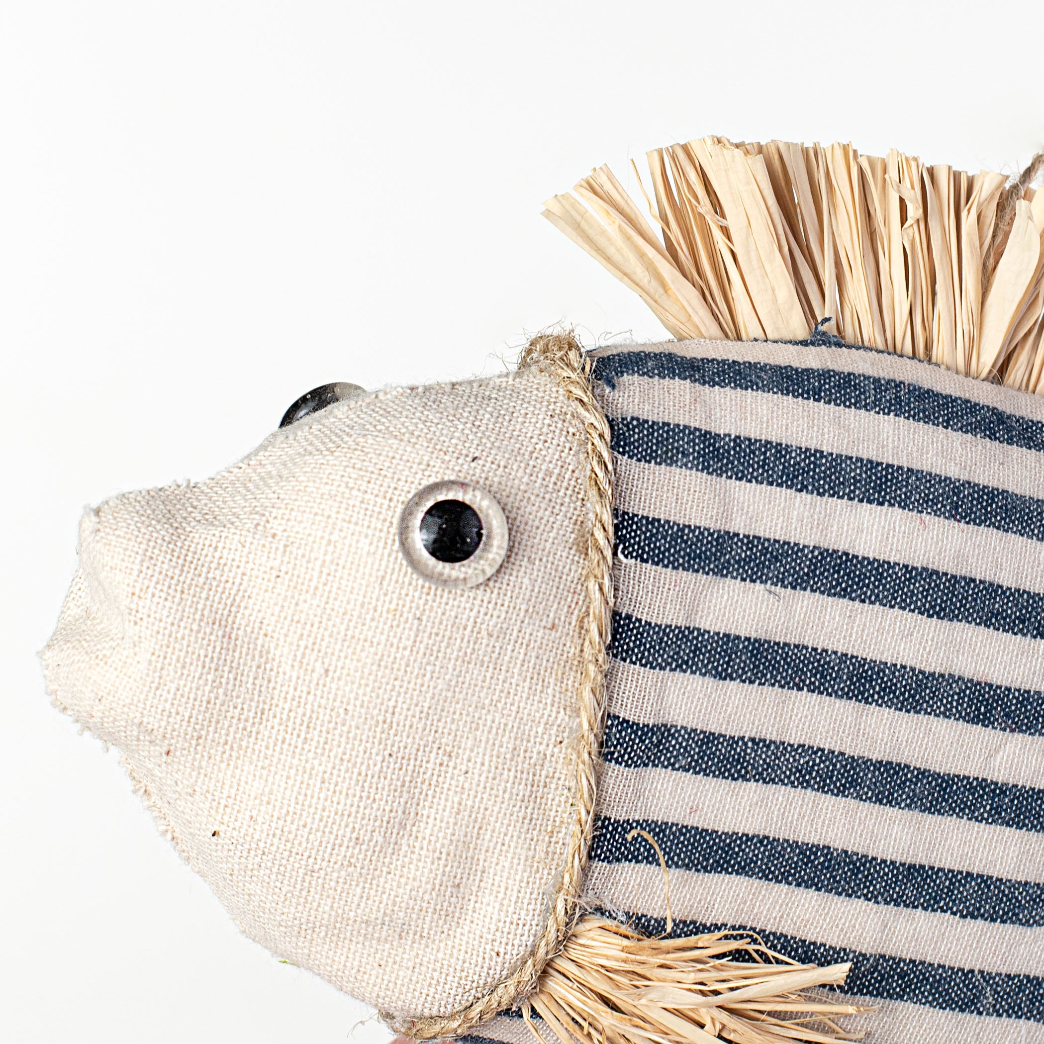 10" Nautical Stripe Fish Ornament detail photo 3