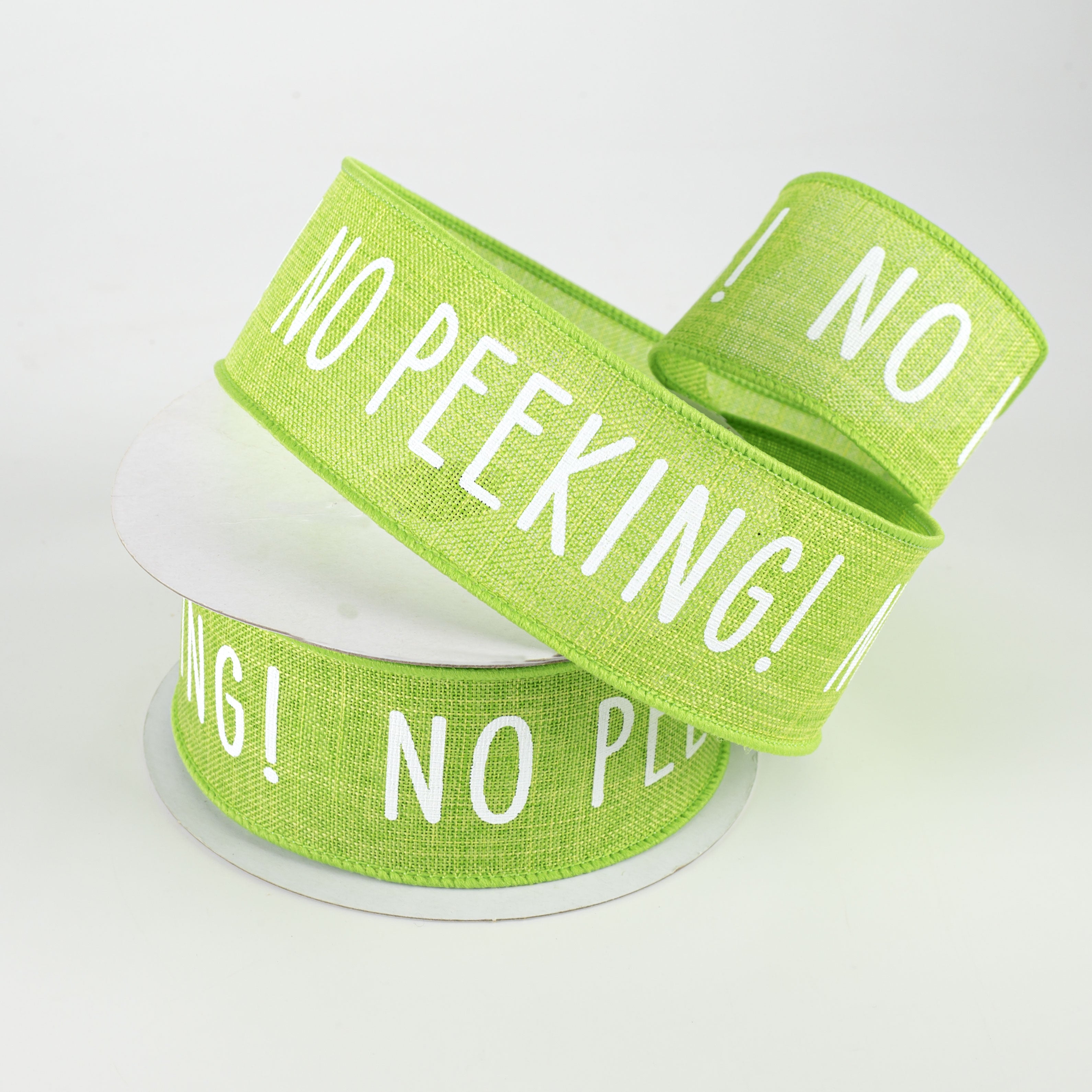 1.5" No Peeking Ribbon: Lime Green (10 Yards) Lifestyle Photo