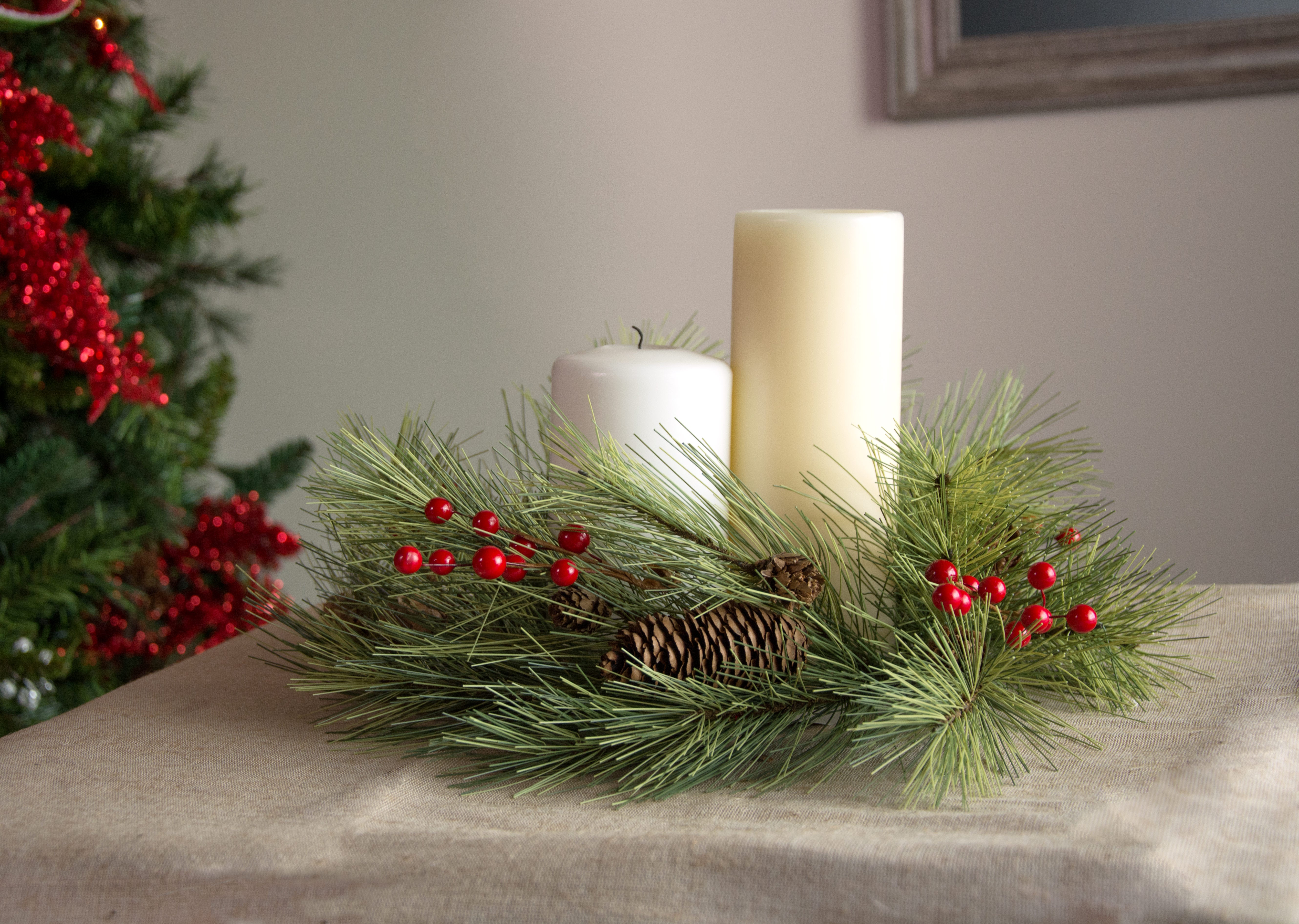 16" Northwoods Pine Candle Ring detail photo 5