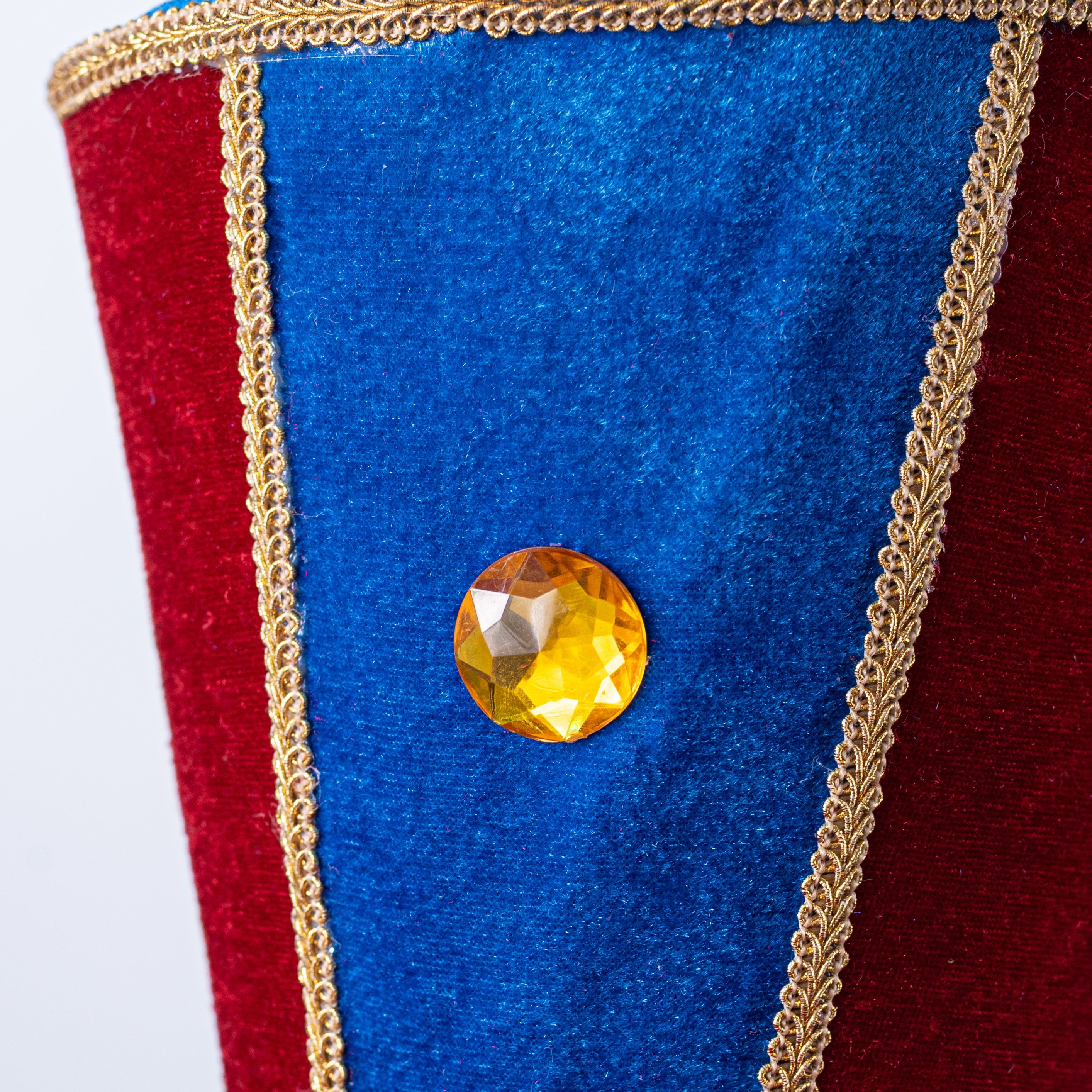 7" Nutcracker Hat Ornament: Red & Blue detail photo 3