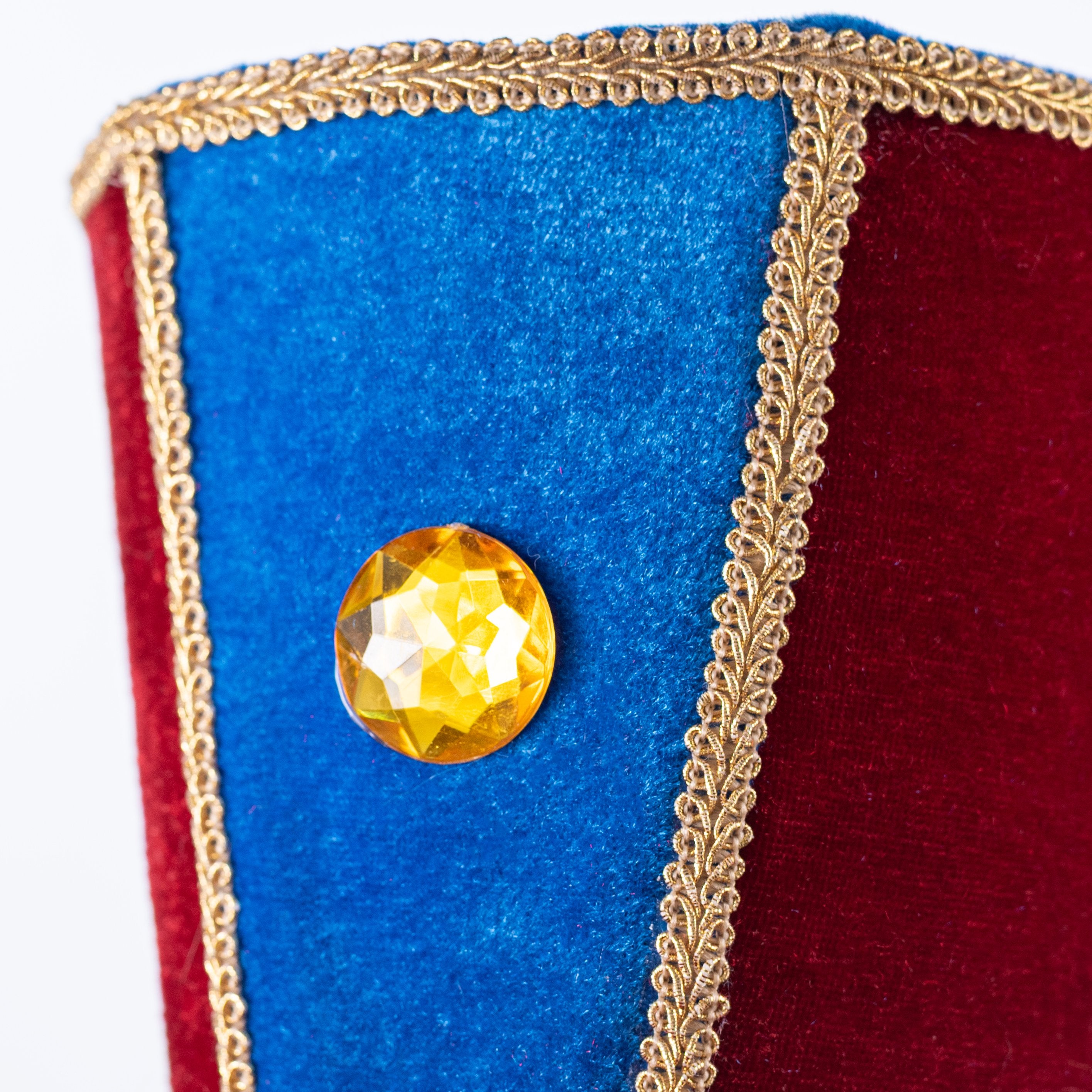6" Nutcracker Hat Ornament: Red & Blue detail photo 3