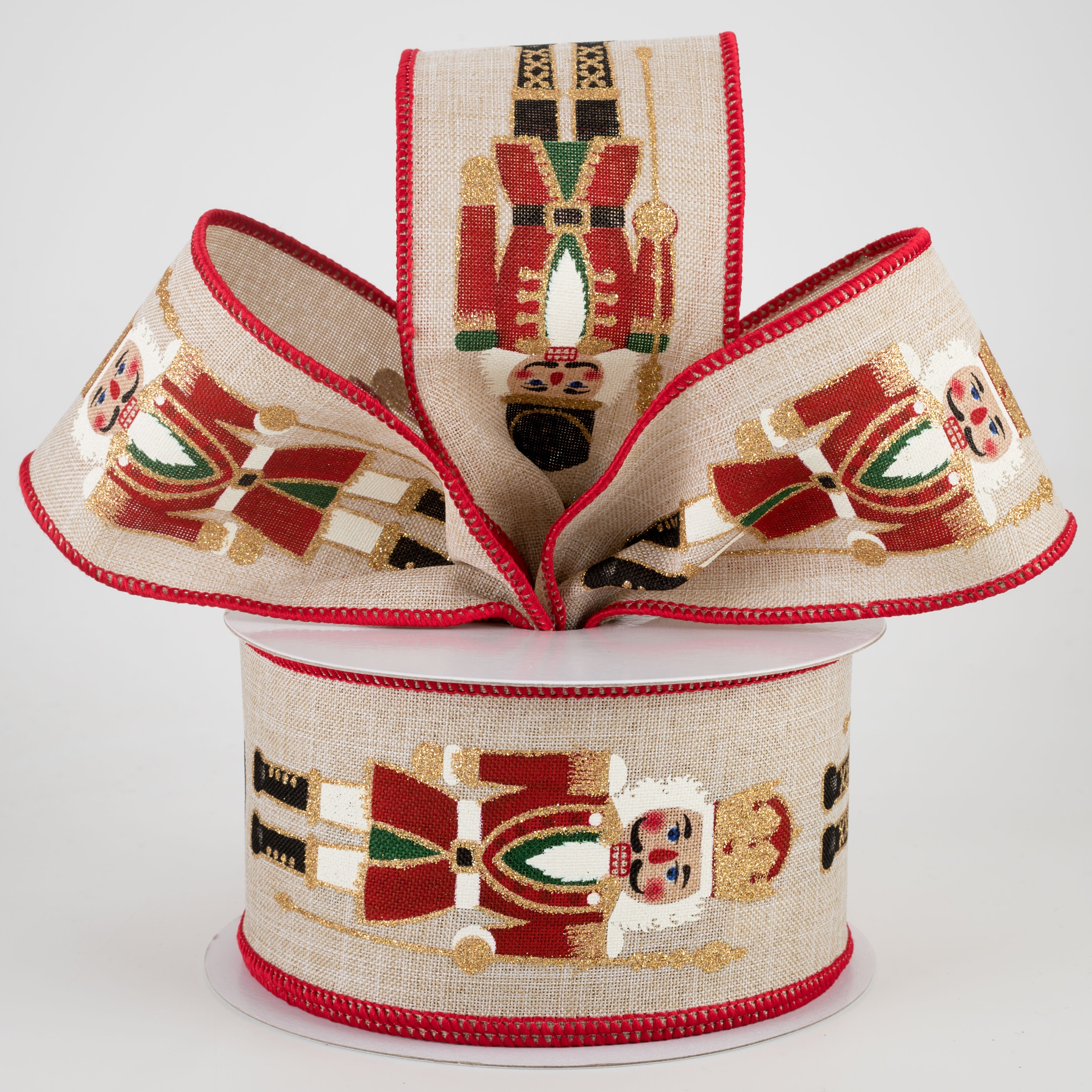 2.5" Nutcracker Ribbon: Light Natural (10 Yards) Lifestyle Photo