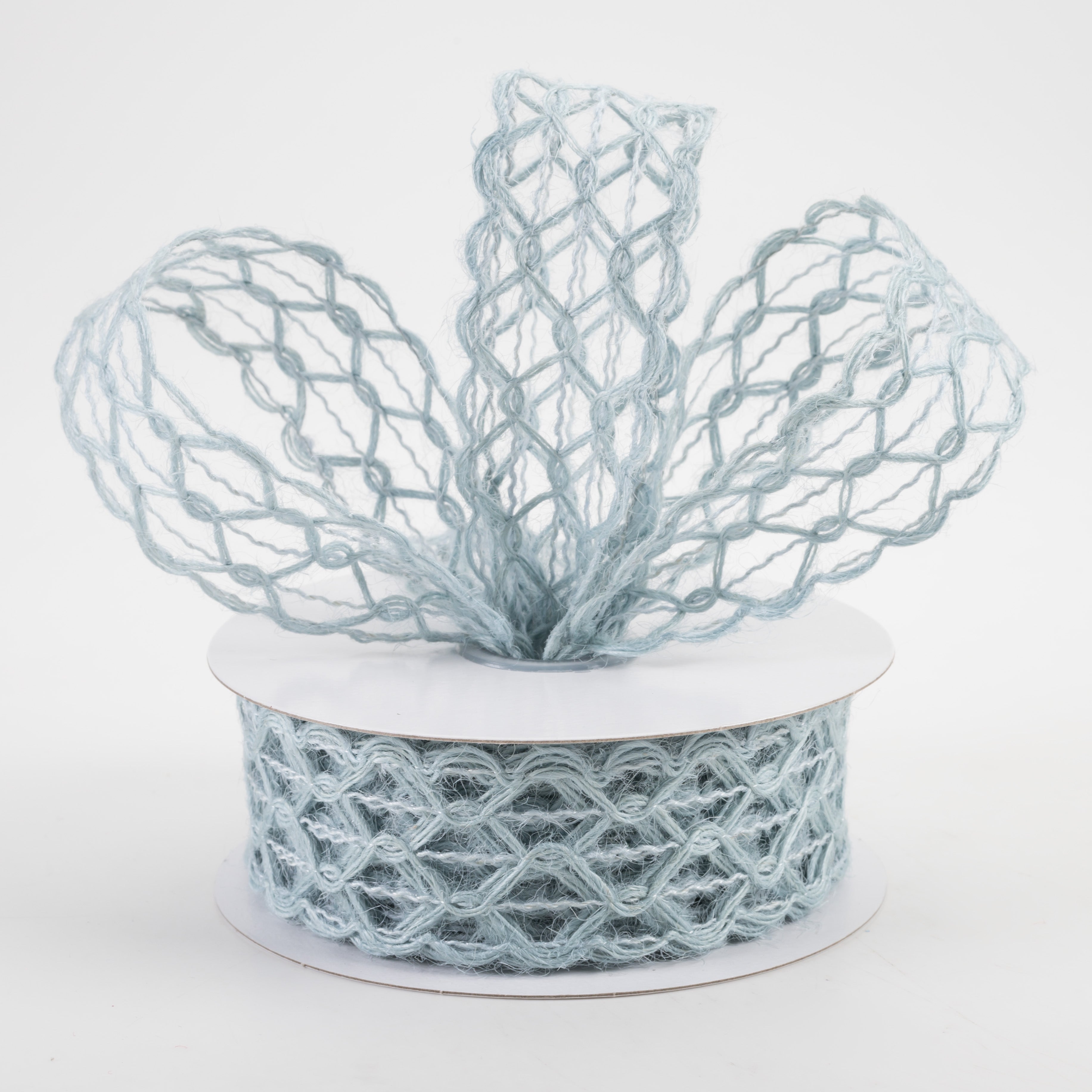 1.5" Open Weave Ribbon: Light Blue (10 Yards) Lifestyle Photo