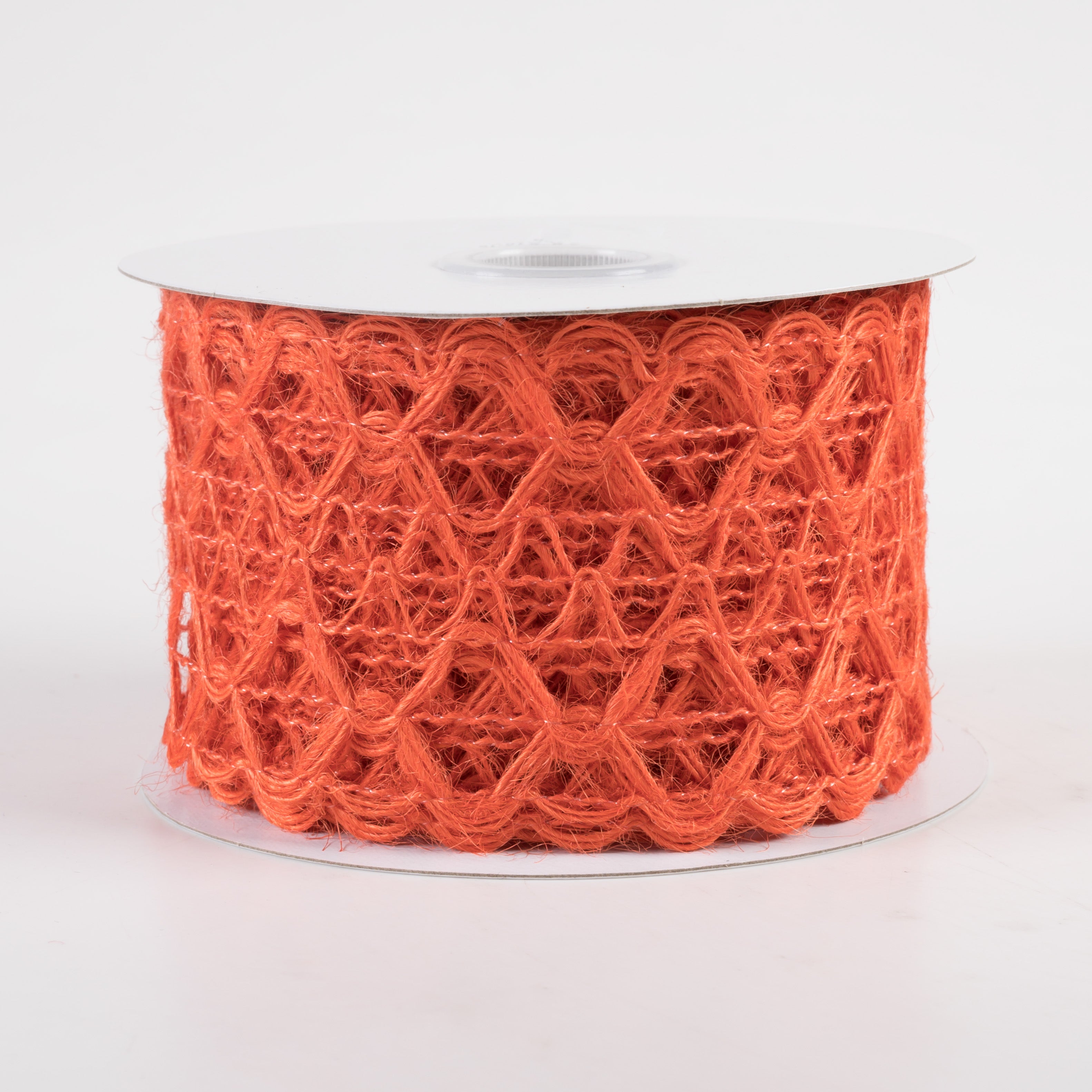 2.5" Open Weave Ribbon: Orange (10 Yards)