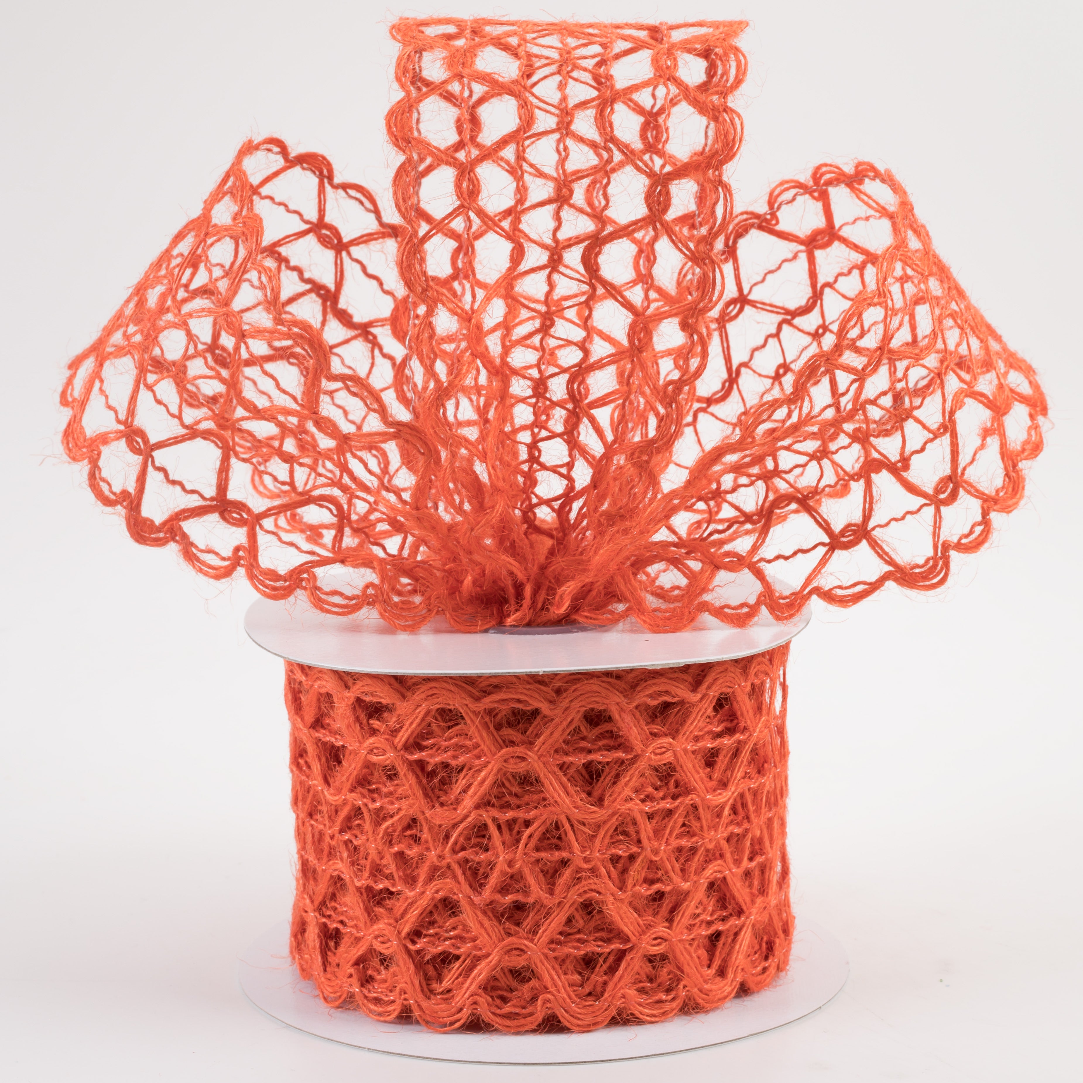 2.5" Open Weave Ribbon: Orange (10 Yards) Lifestyle Photo
