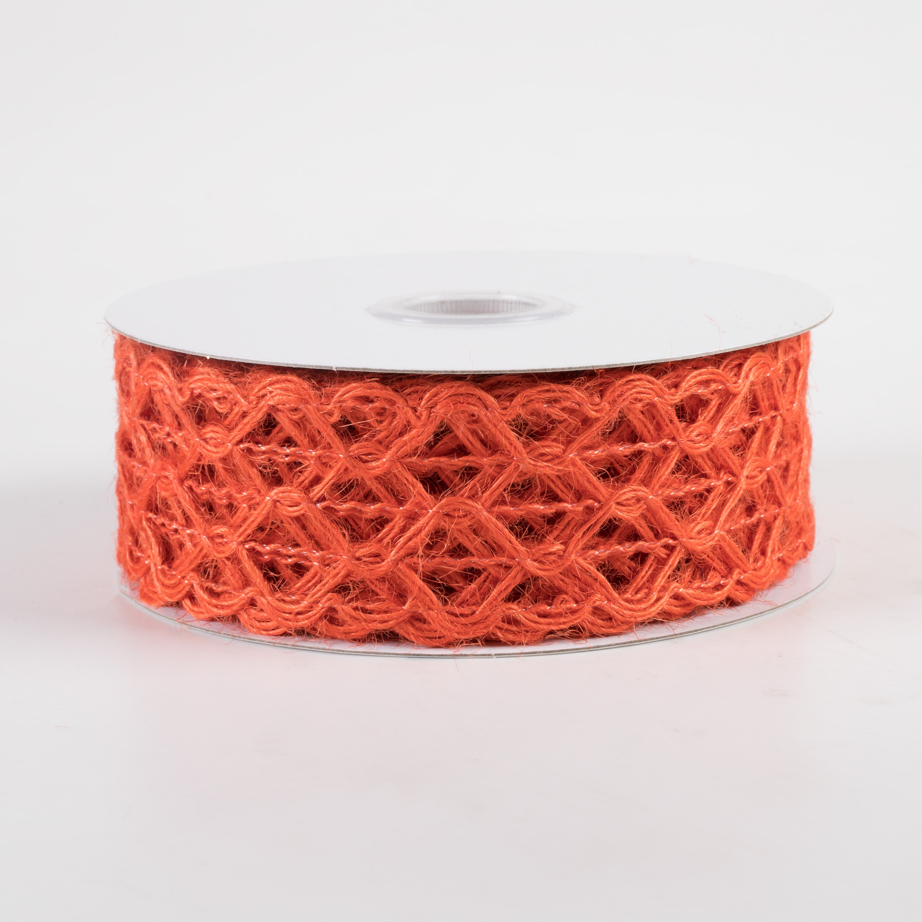 1.5" Open Weave Ribbon: Orange (10 Yards)