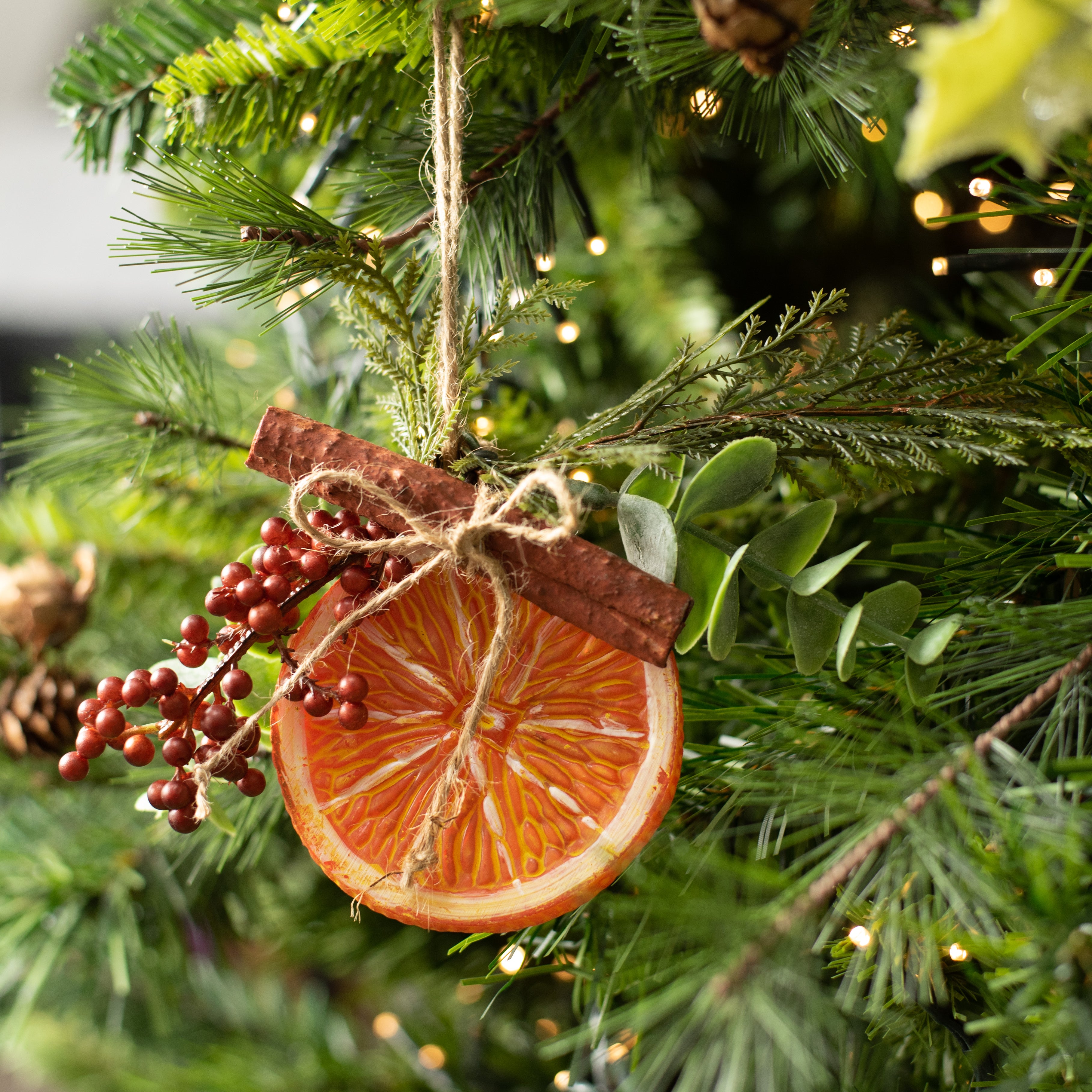 3.25" Orange Slice Berry Ornament Lifestyle Photo