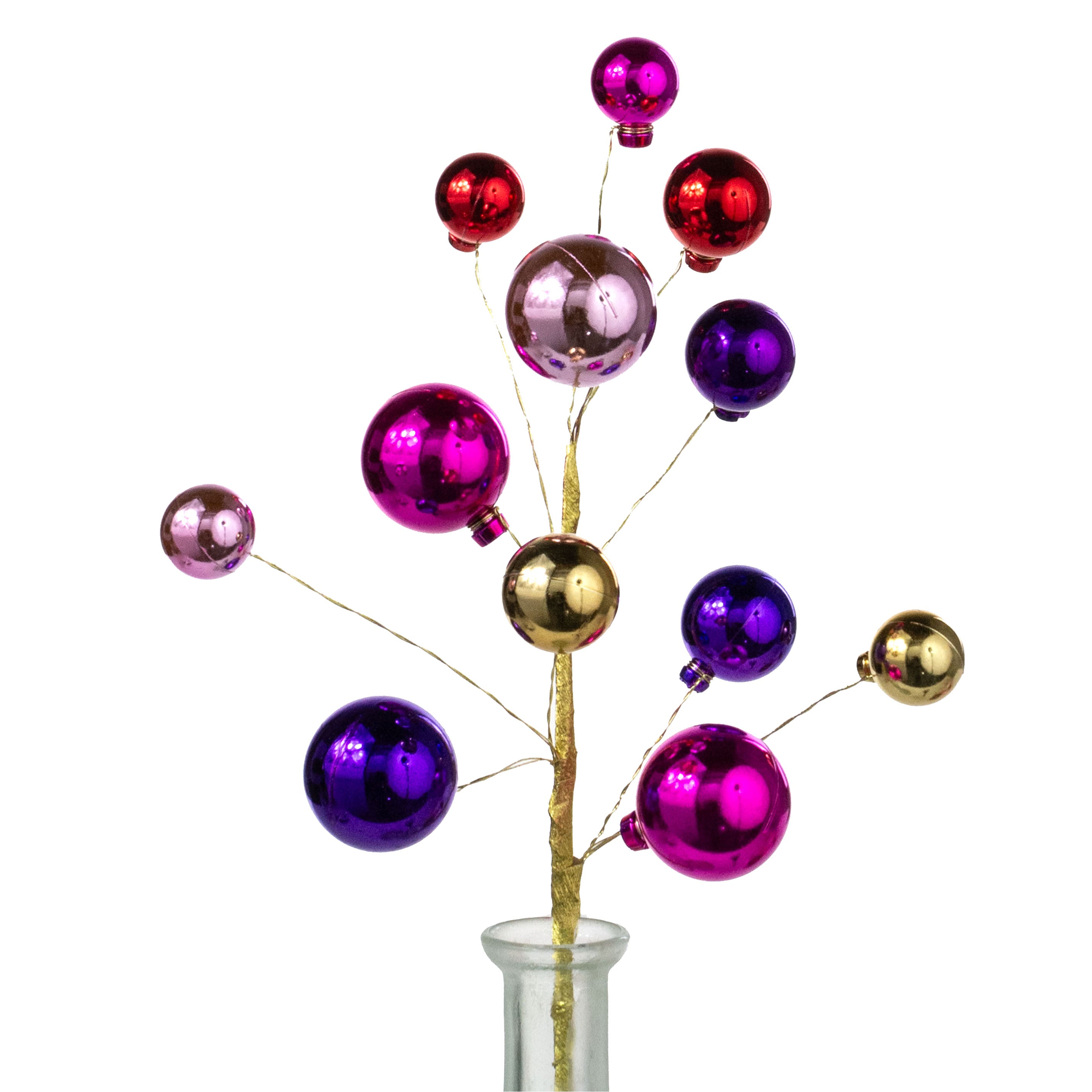 16" Ornament Ball Pick: Pink, Purple, Red & Gold Item Number: 85691BTPU