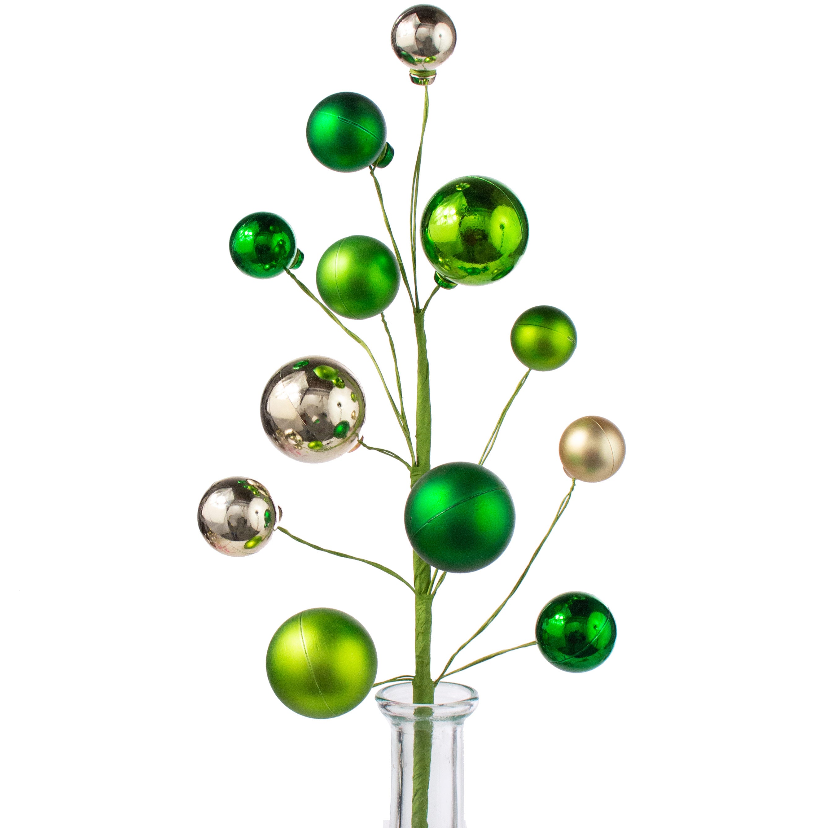 16" Ornament Pick: Green & Champagne Item Number: 85691GNCH
