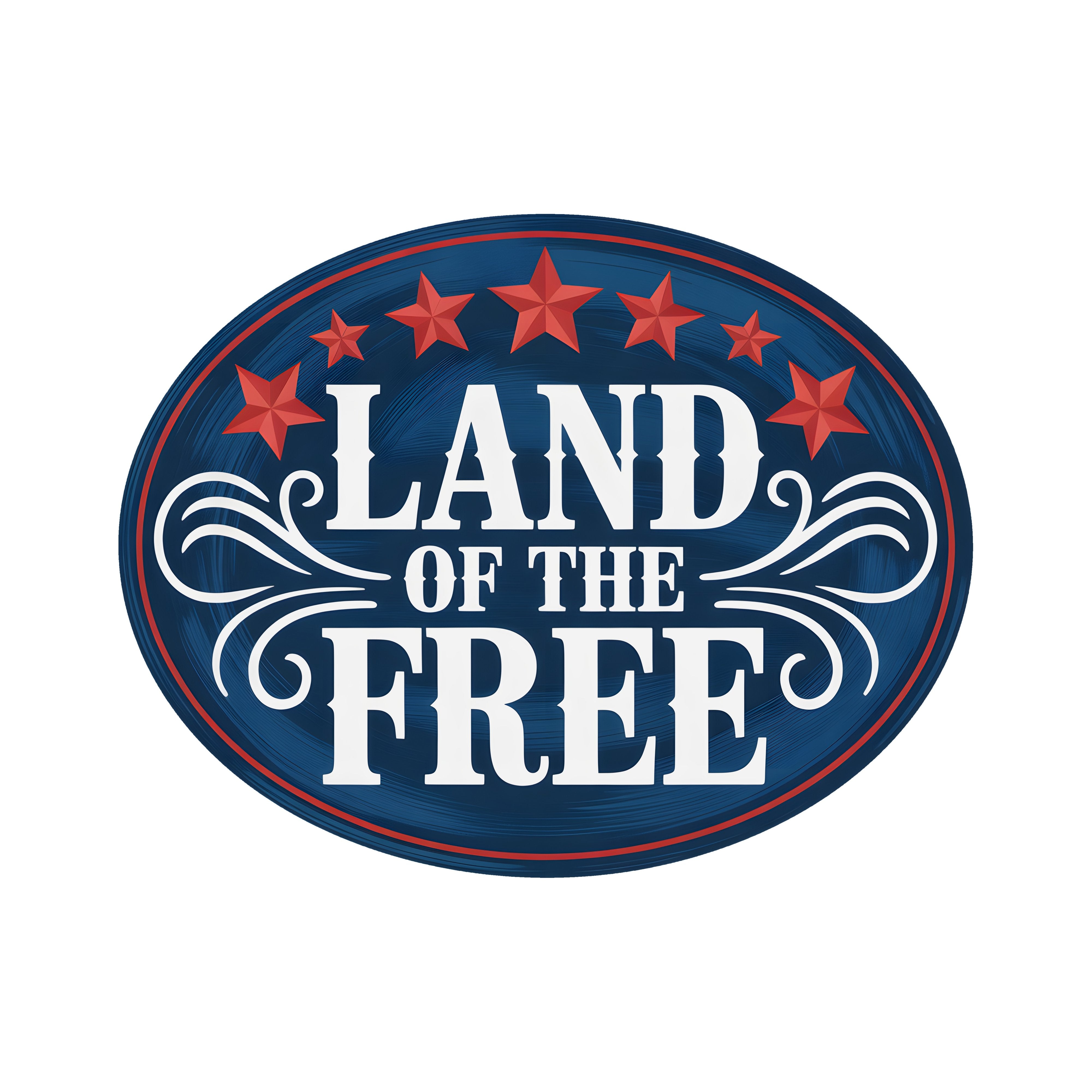 9" Oval Waterproof Sign: Land of the Free Patriotic Stars Item Number: CD1245NH-090