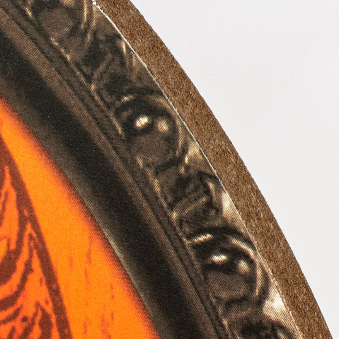 13" Oval Wooden Sign: Framed Skull detail photo 3