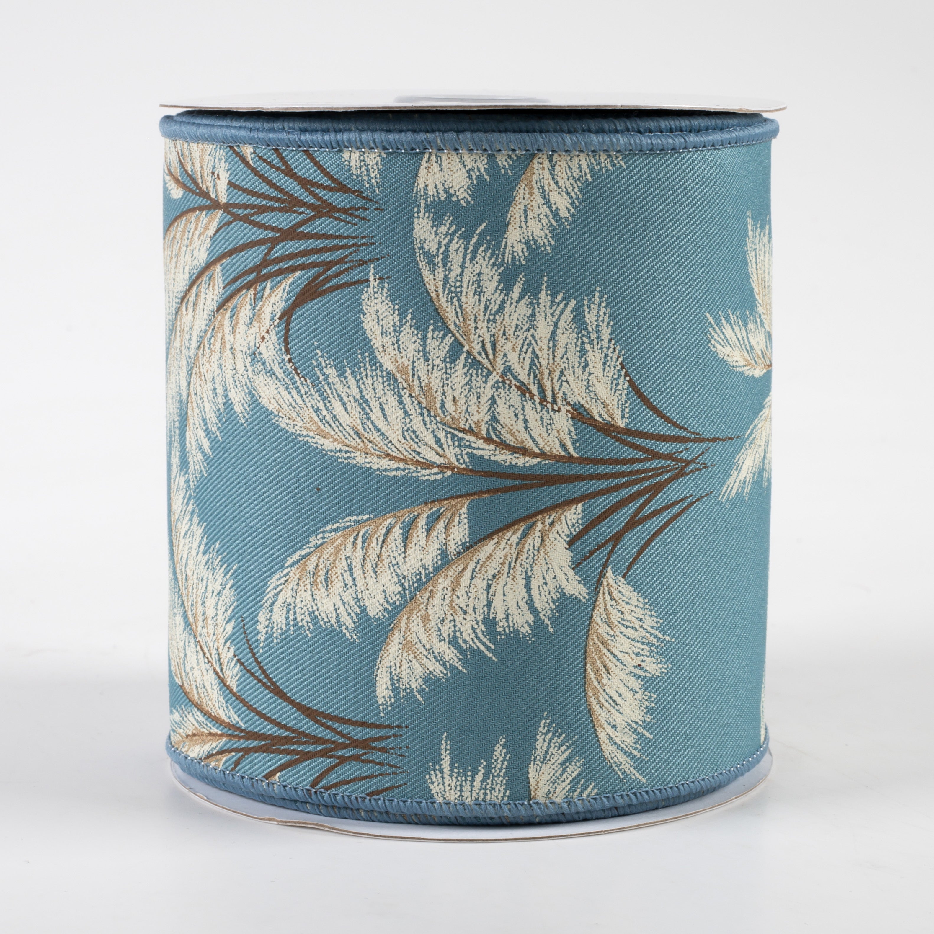 4" Pampas Grass Ribbon: Smoke Blue (10 Yards)