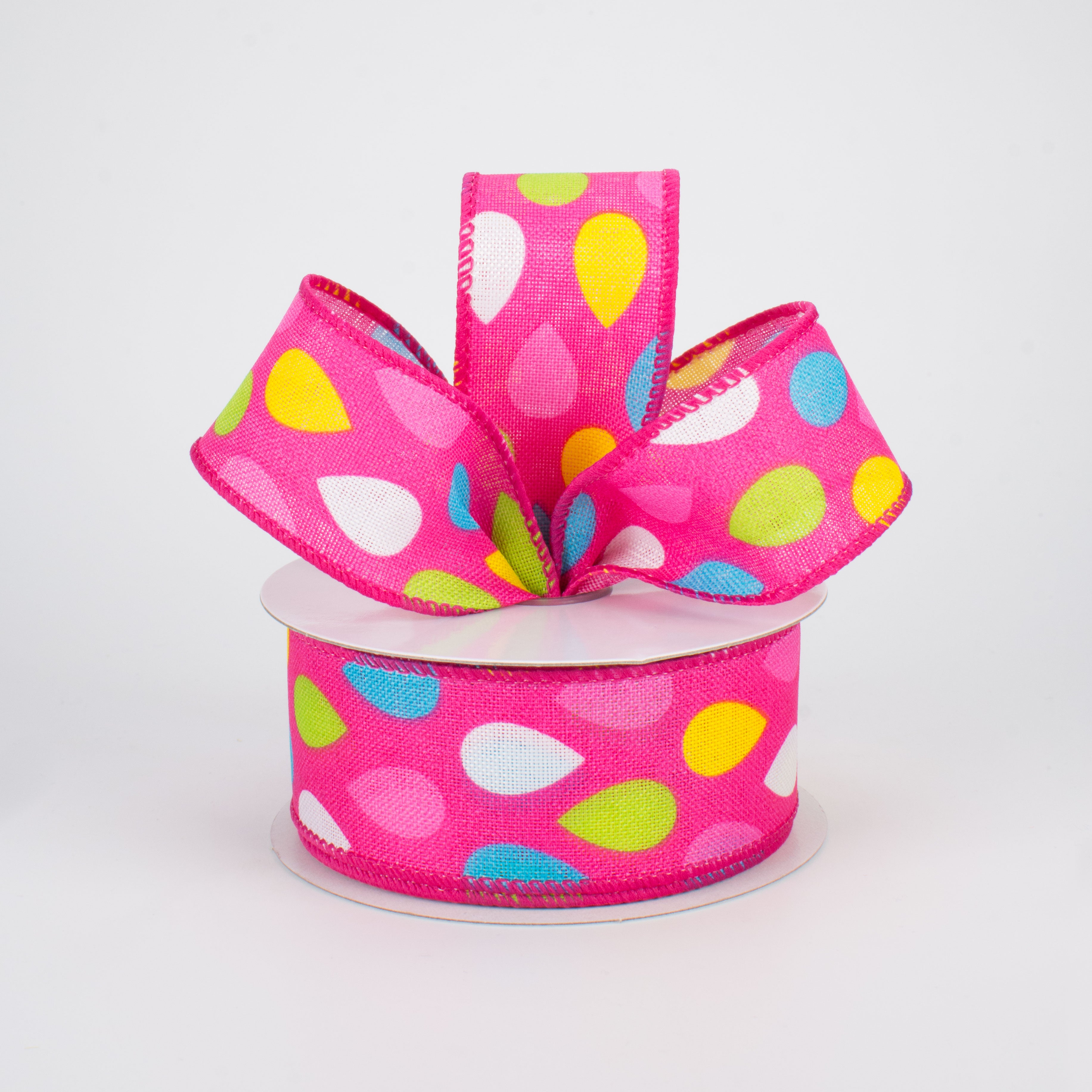 1.5" Pastel Spring Teardrops Ribbon: Pink (10 Yards) Lifestyle Photo
