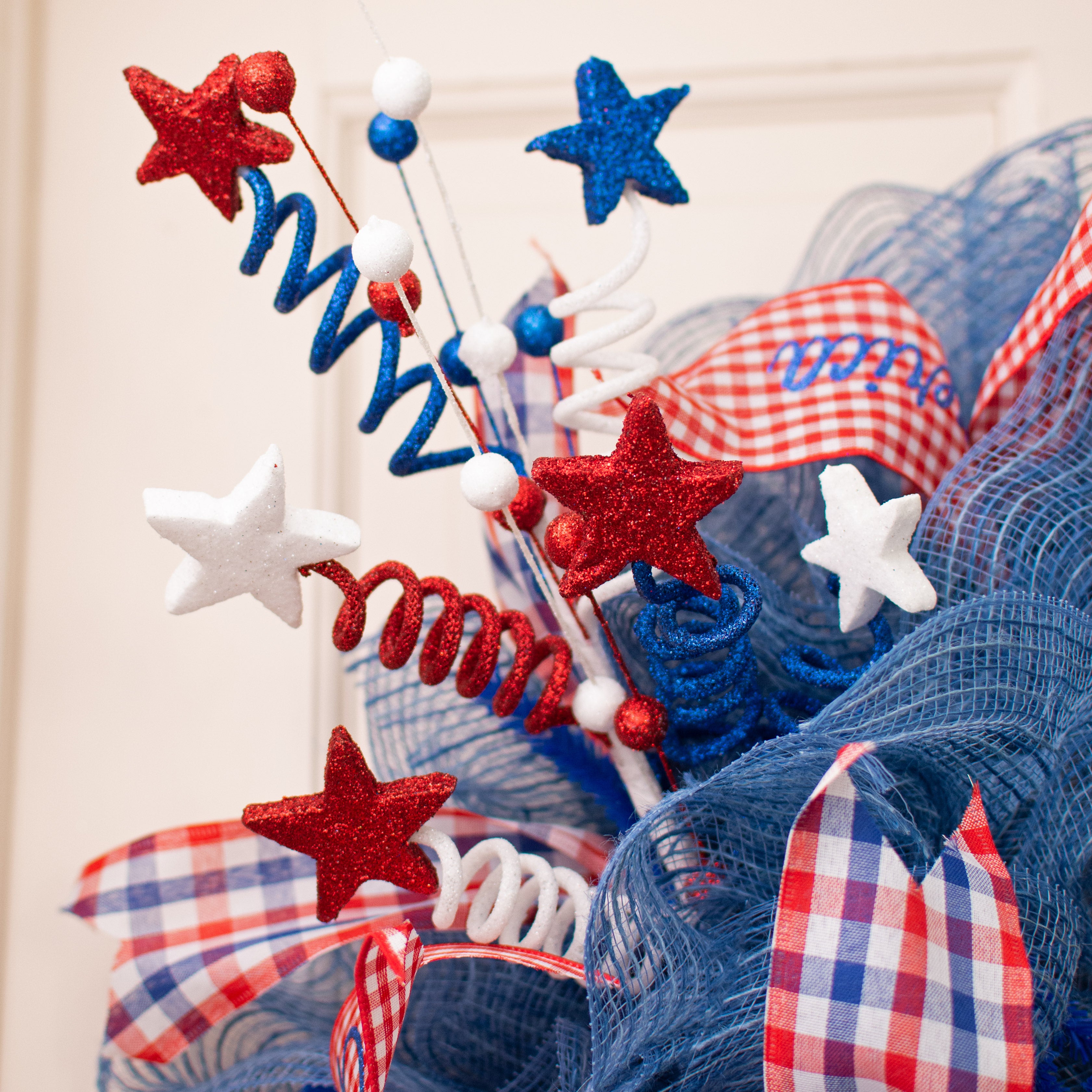 24" Patriotic Star Ball & Twist Spray Lifestyle Photo