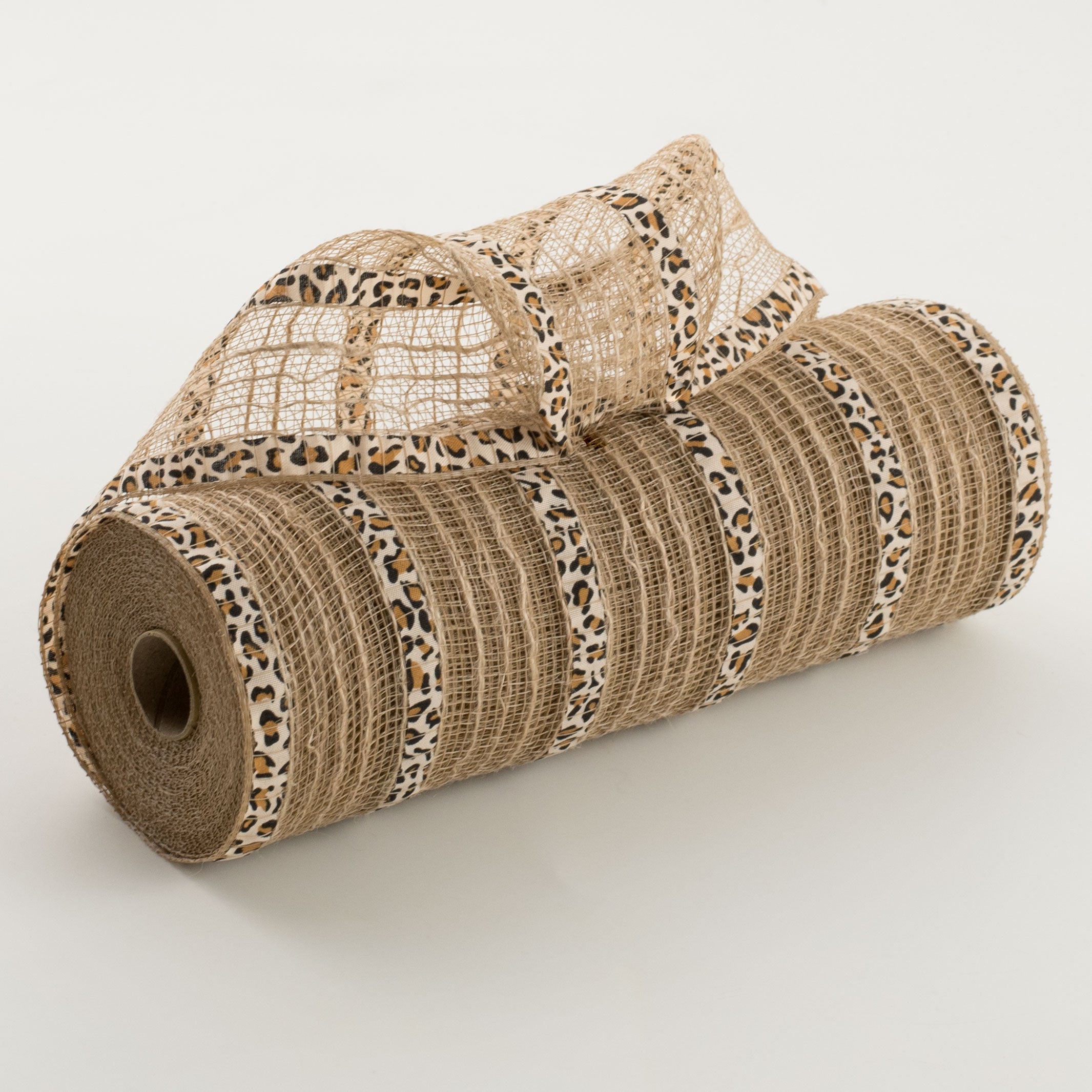 10" Patterned Mesh: Natural Jute & Cheetah Print Item Number: XB105610-38