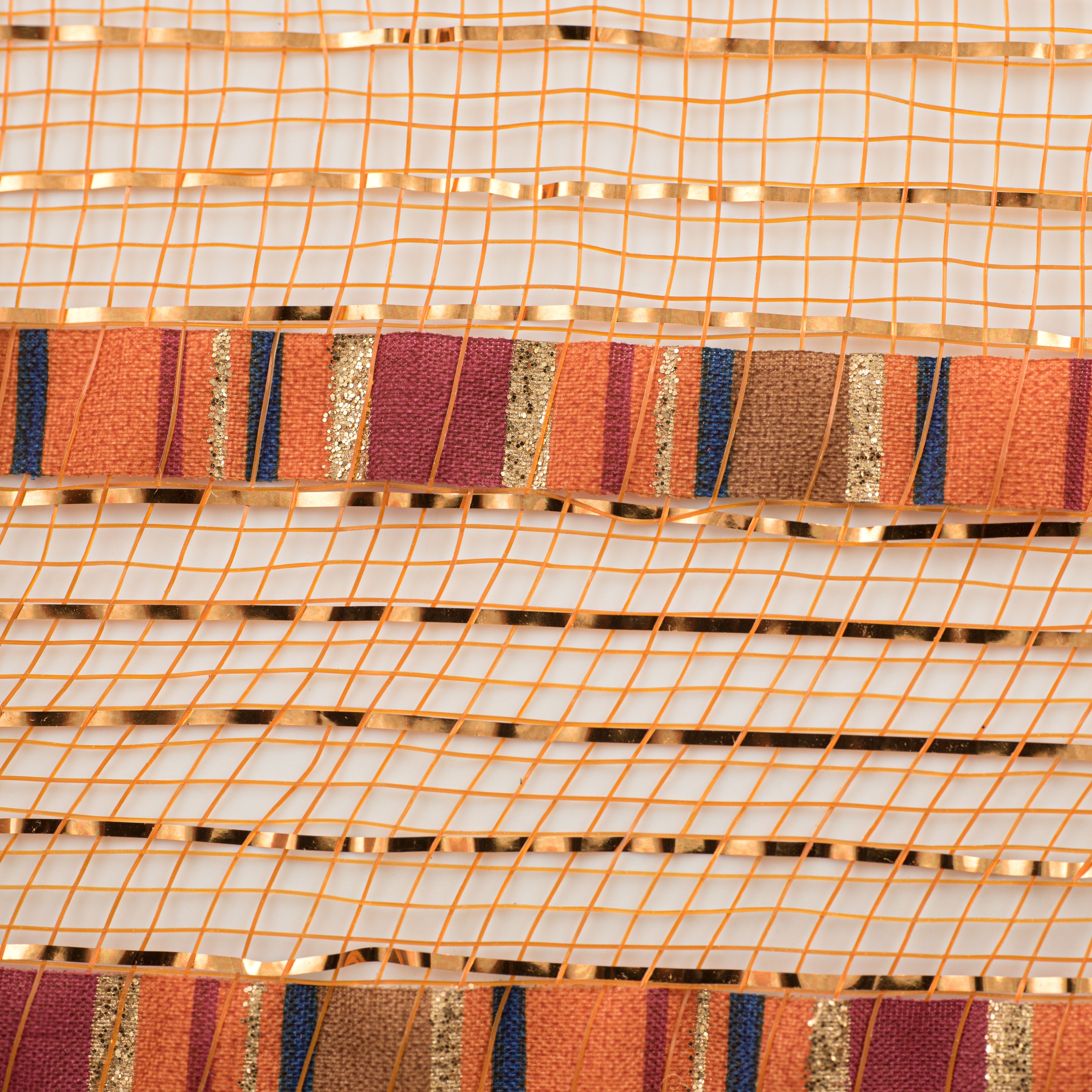 10" Patterned Mesh: Rust Metallic & Fall Print detail photo 3