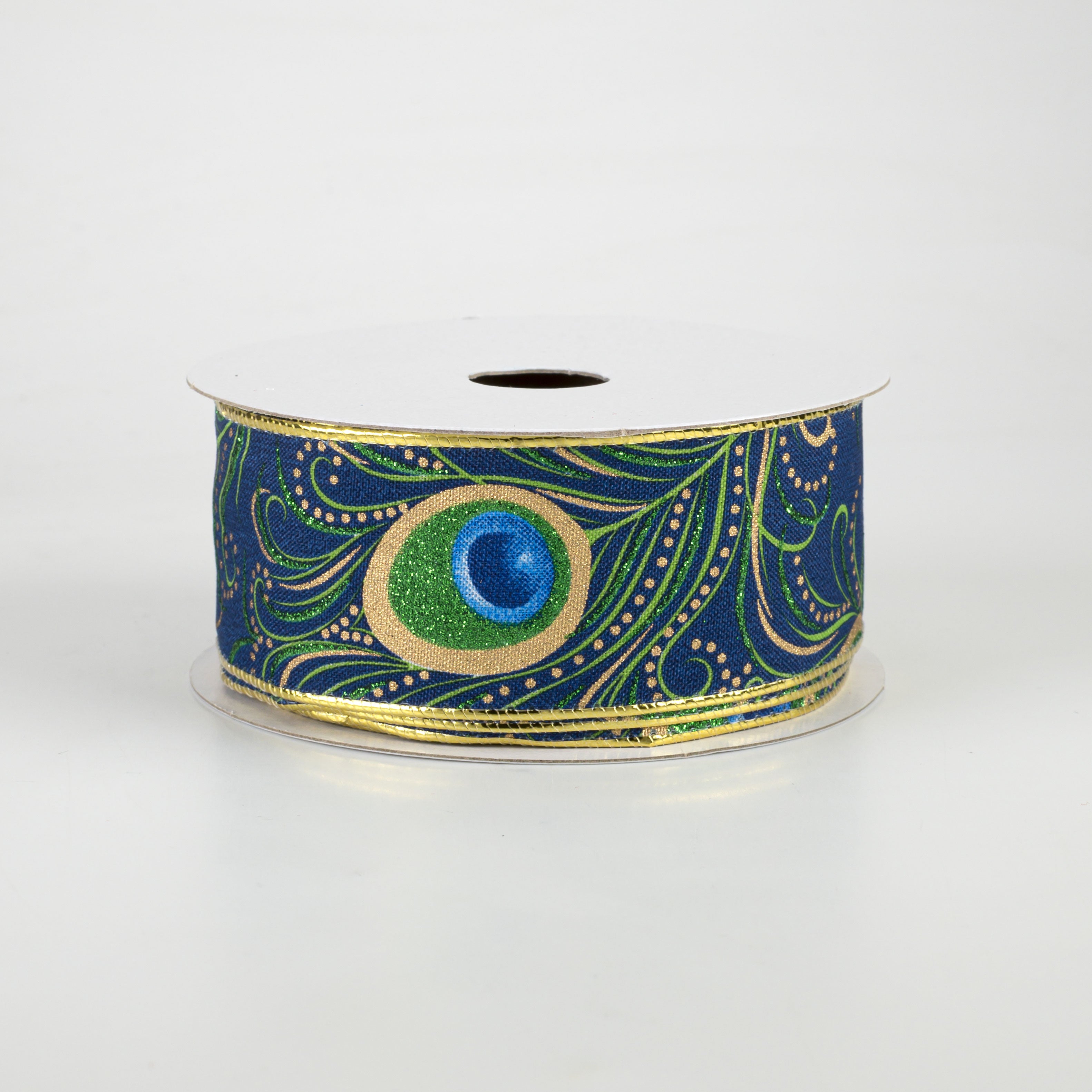 1.5" Peacock Gold Edge Ribbon: Navy (10 Yards) Item Number: 72068-09-33