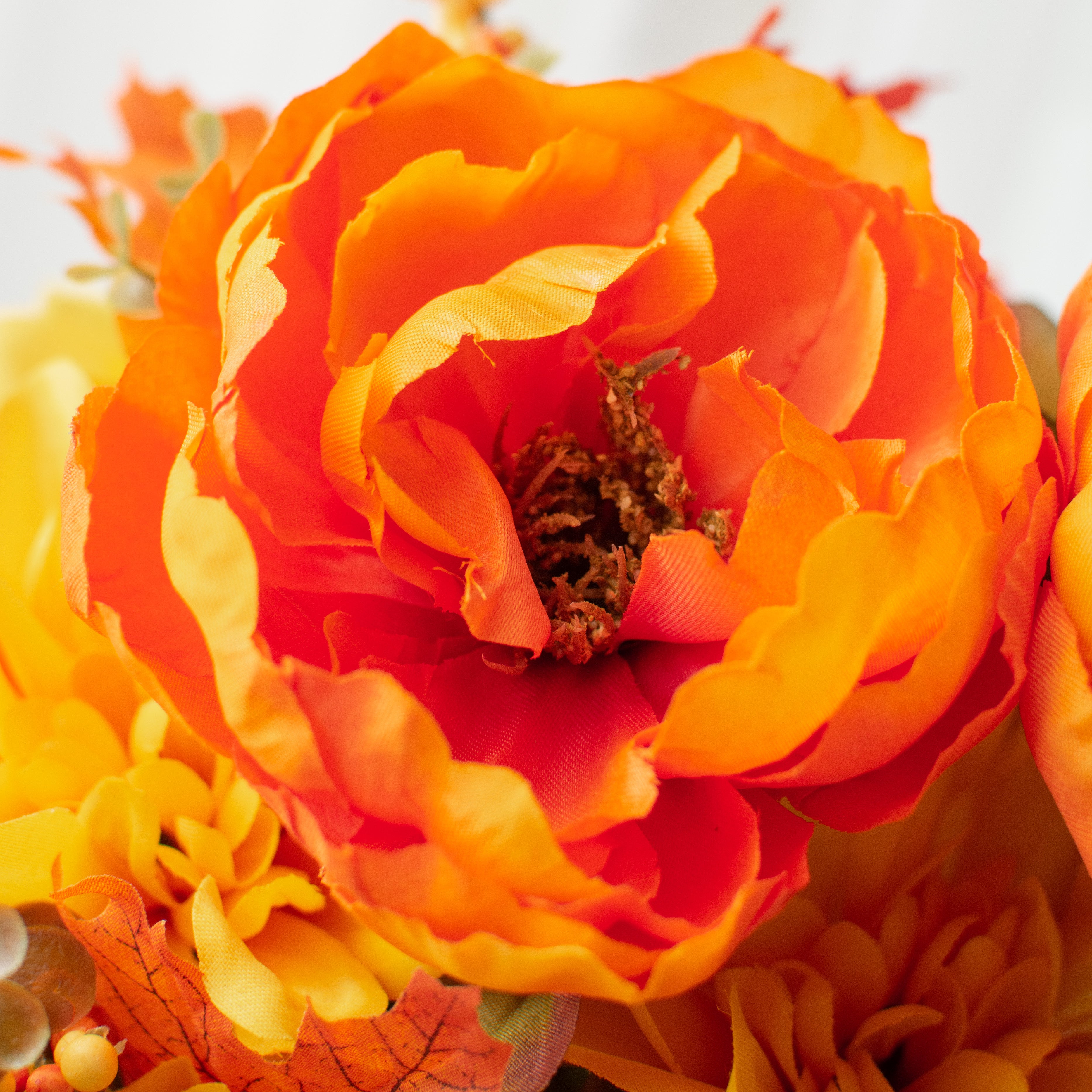 22" Peony Dahlia Bush: Orange & Yellow (14 Stem) detail photo 4