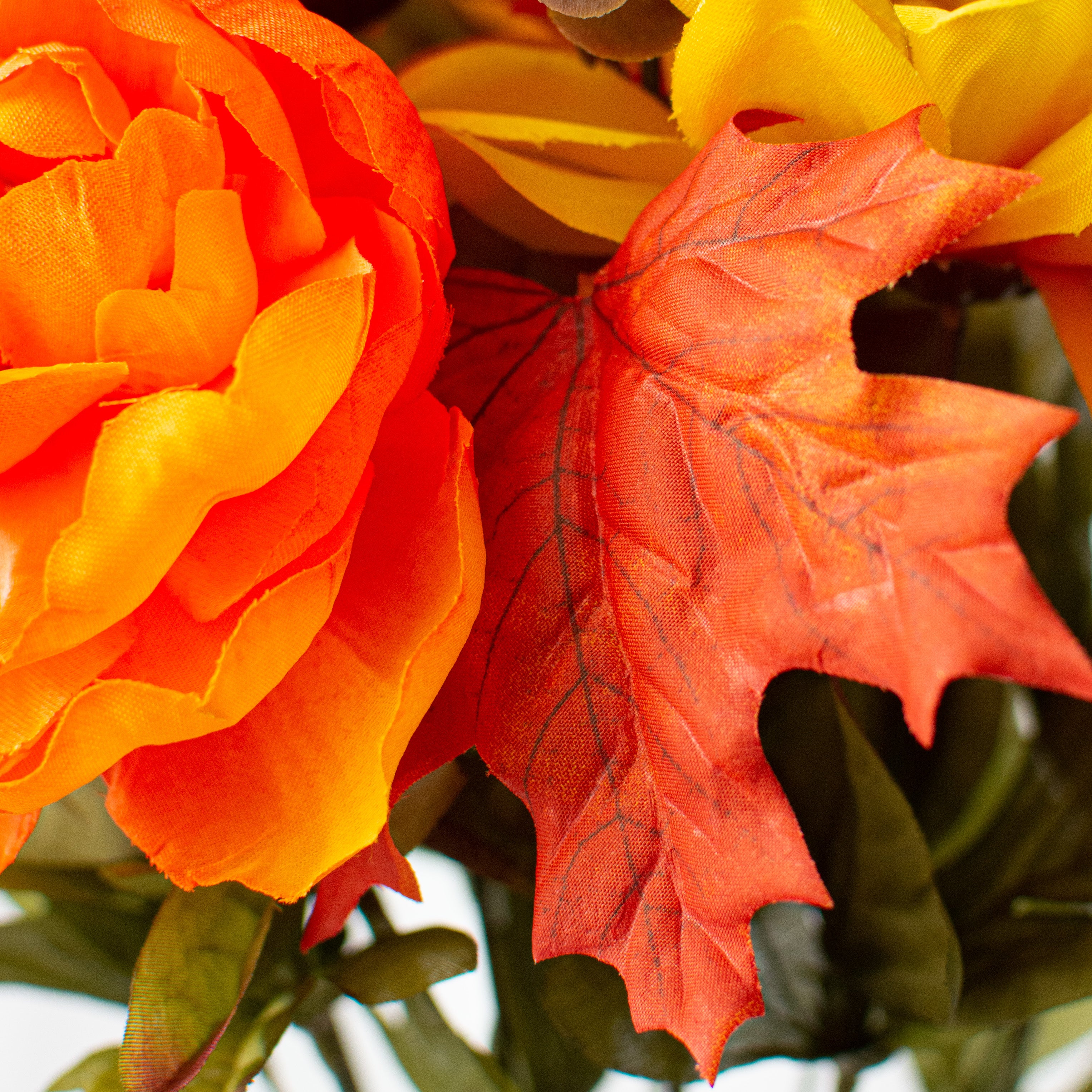 22" Peony Dahlia Bush: Orange & Yellow (14 Stem) detail photo 5