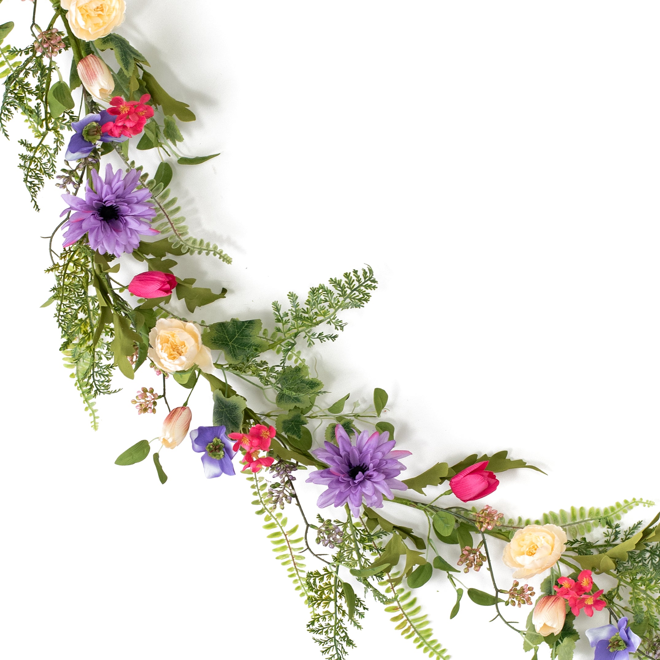 5' Peony, Dahlia & Fern Floral Garland Item Number: 64087