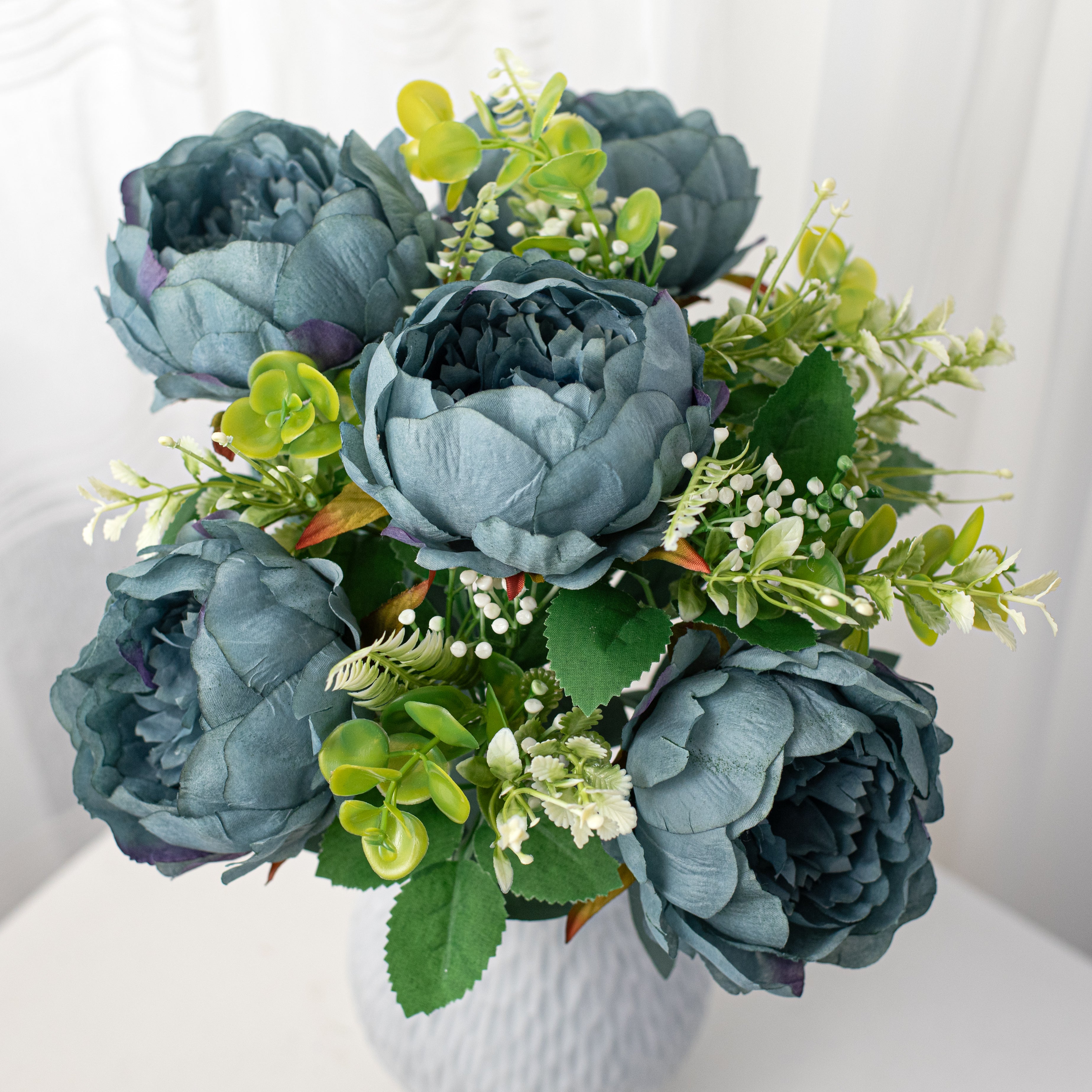 19 Peony & Eucalyptus Bush: Smoke Blue