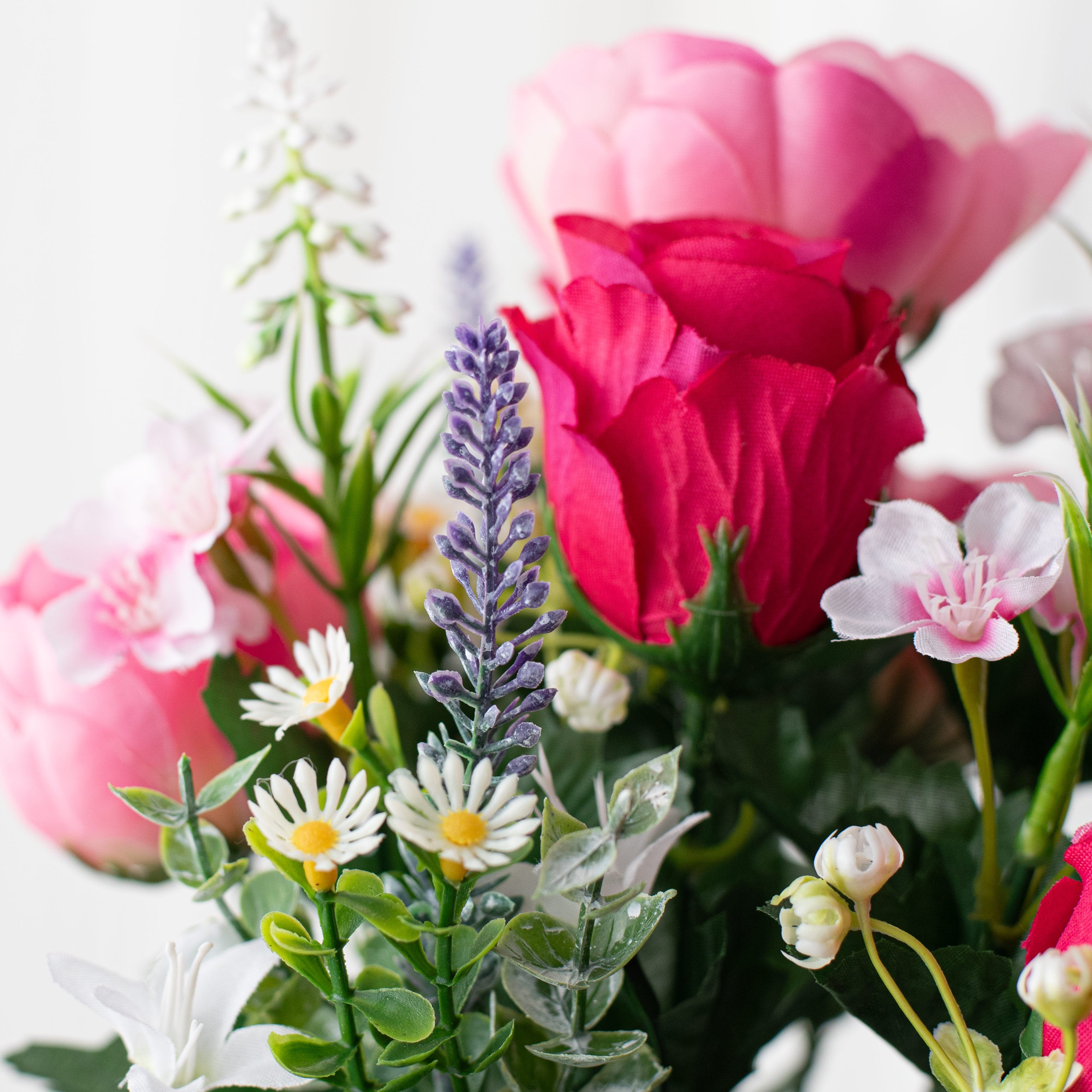 18" Peony & Rose Bush: Fuchsia Pink (12 Stem) Lifestyle Photo