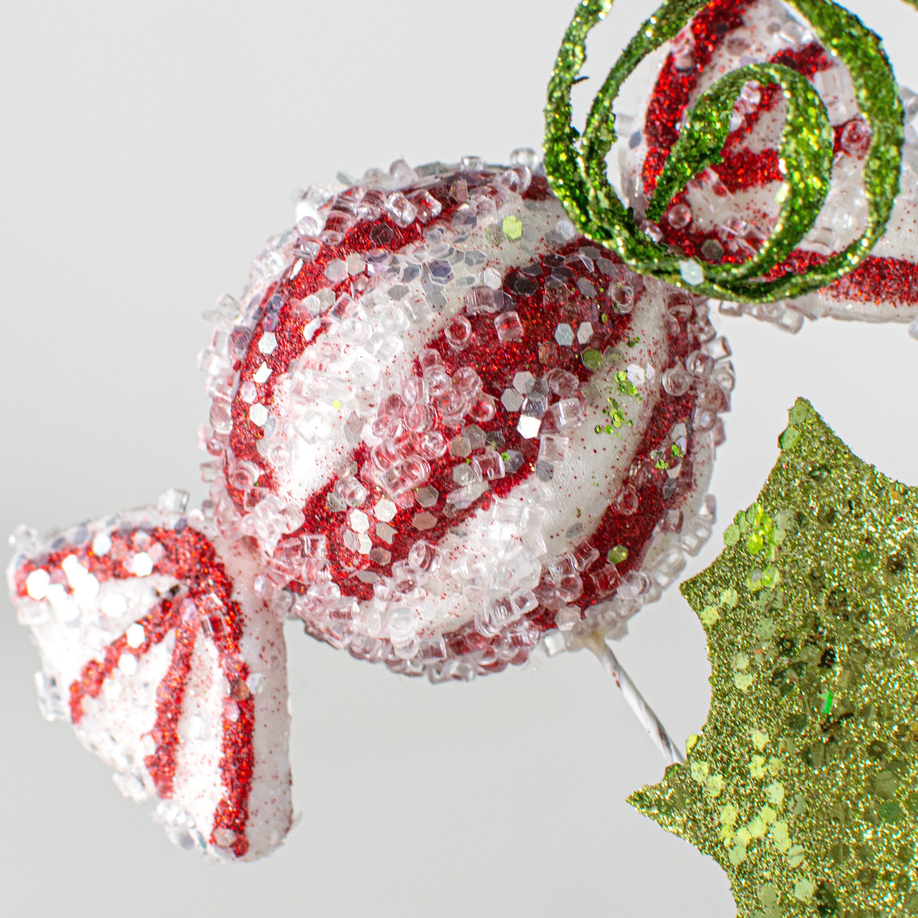 18" Peppermint Candy Holly Pick detail photo 3