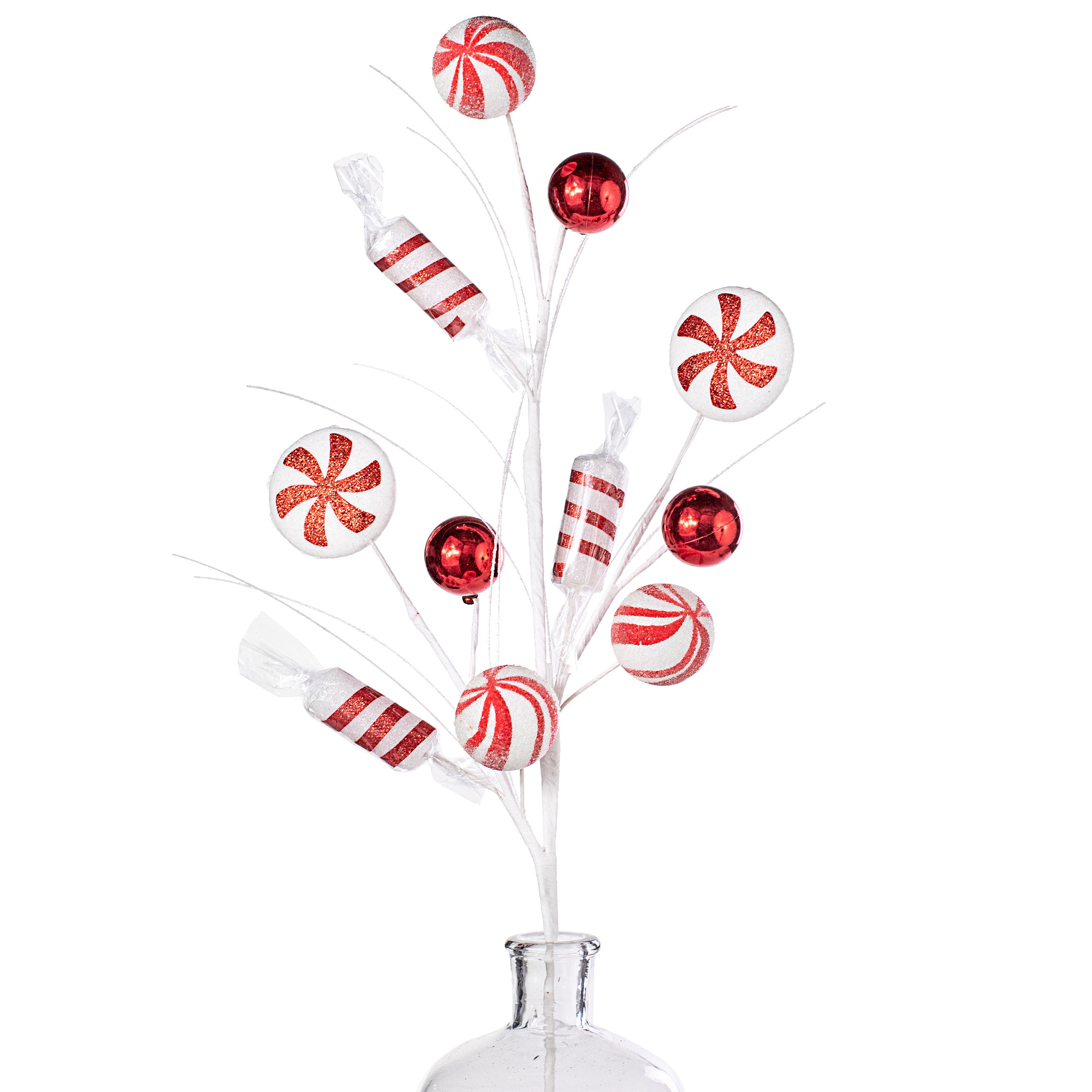 32" Peppermint Candy Spray: Red & White Item Number: 201133