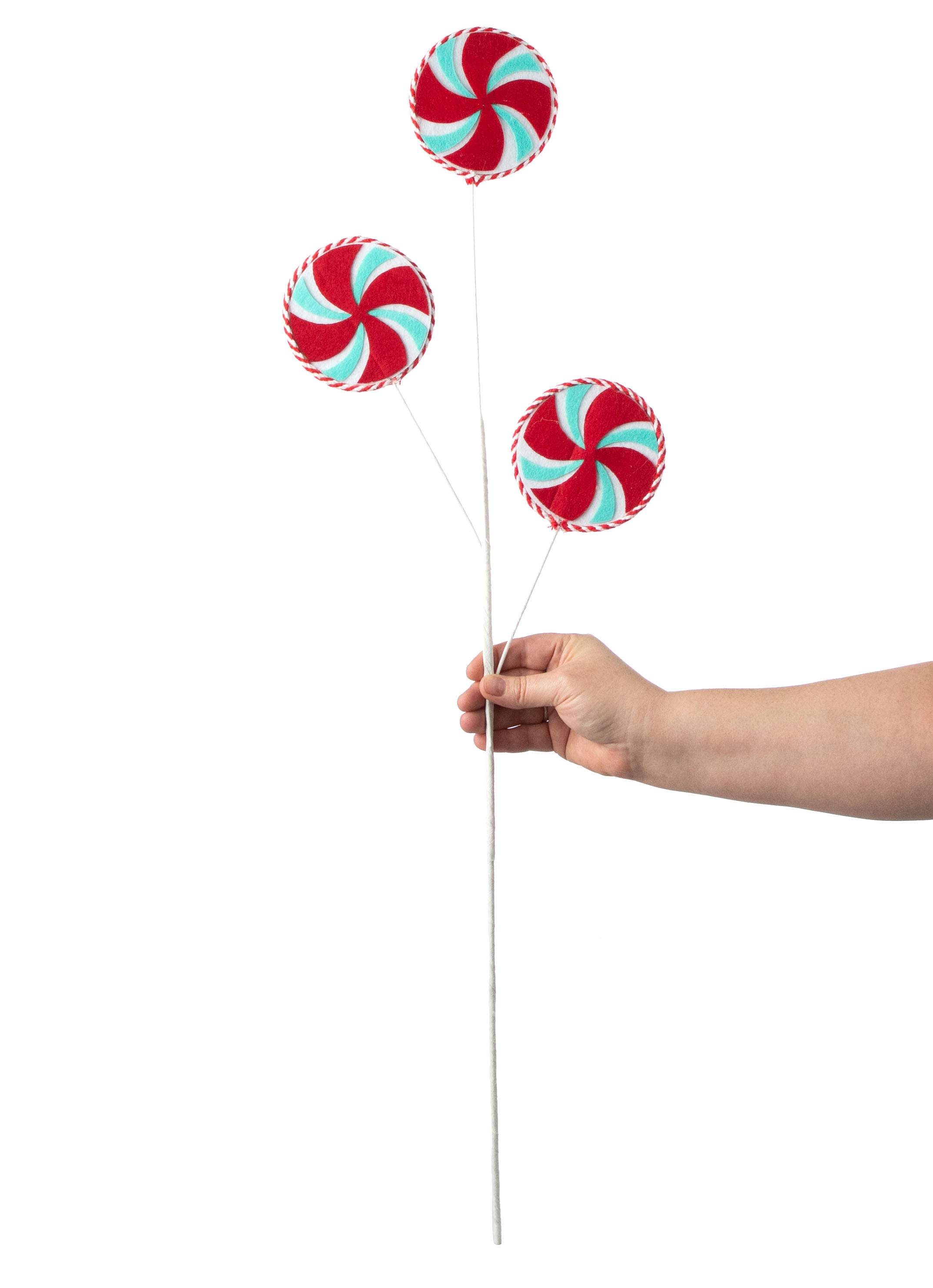 31" Peppermint Candy Spray: Red, White, Ice Blue detail photo 3