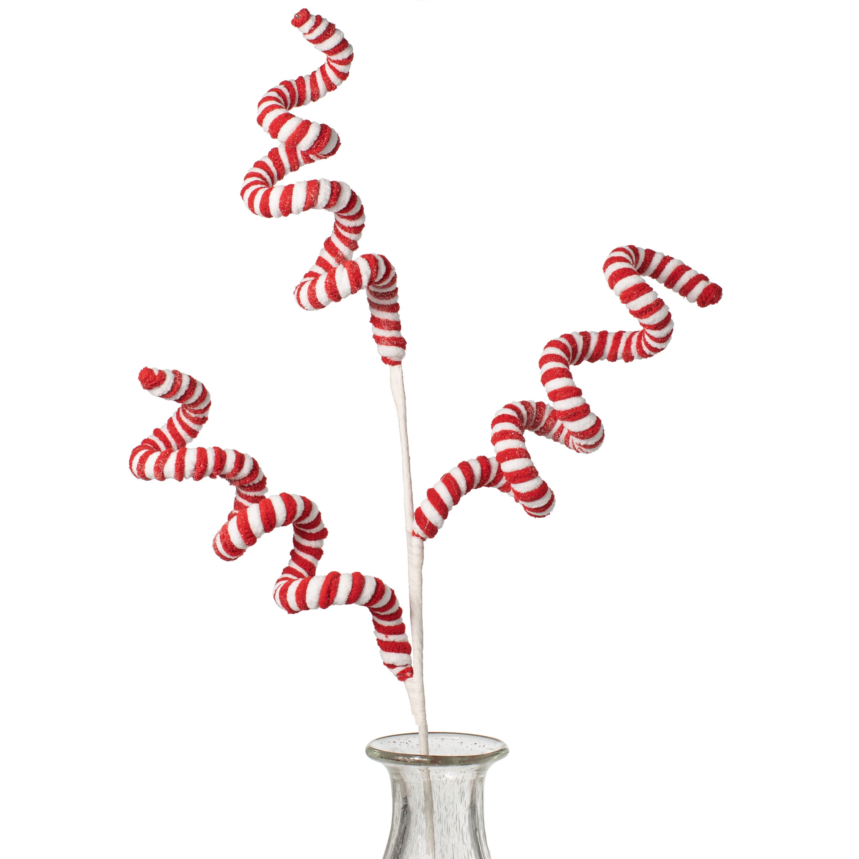 31" Peppermint Curly Chenille Spray: Red & White Item Number: 84119RDWT