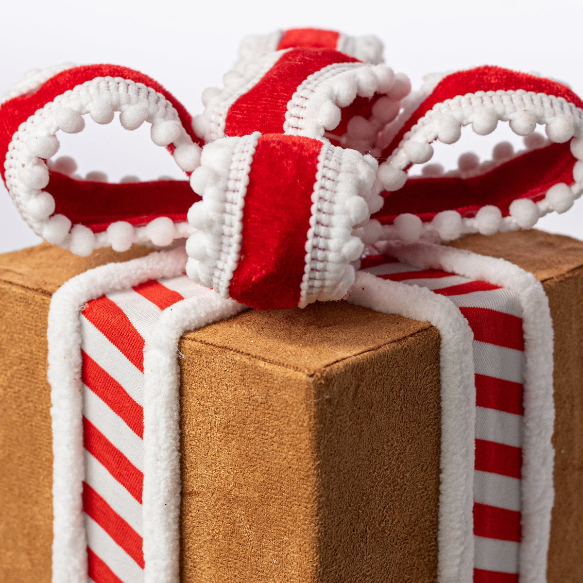 9" Peppermint Gingerbread Gift Box Decor: Large detail photo 3