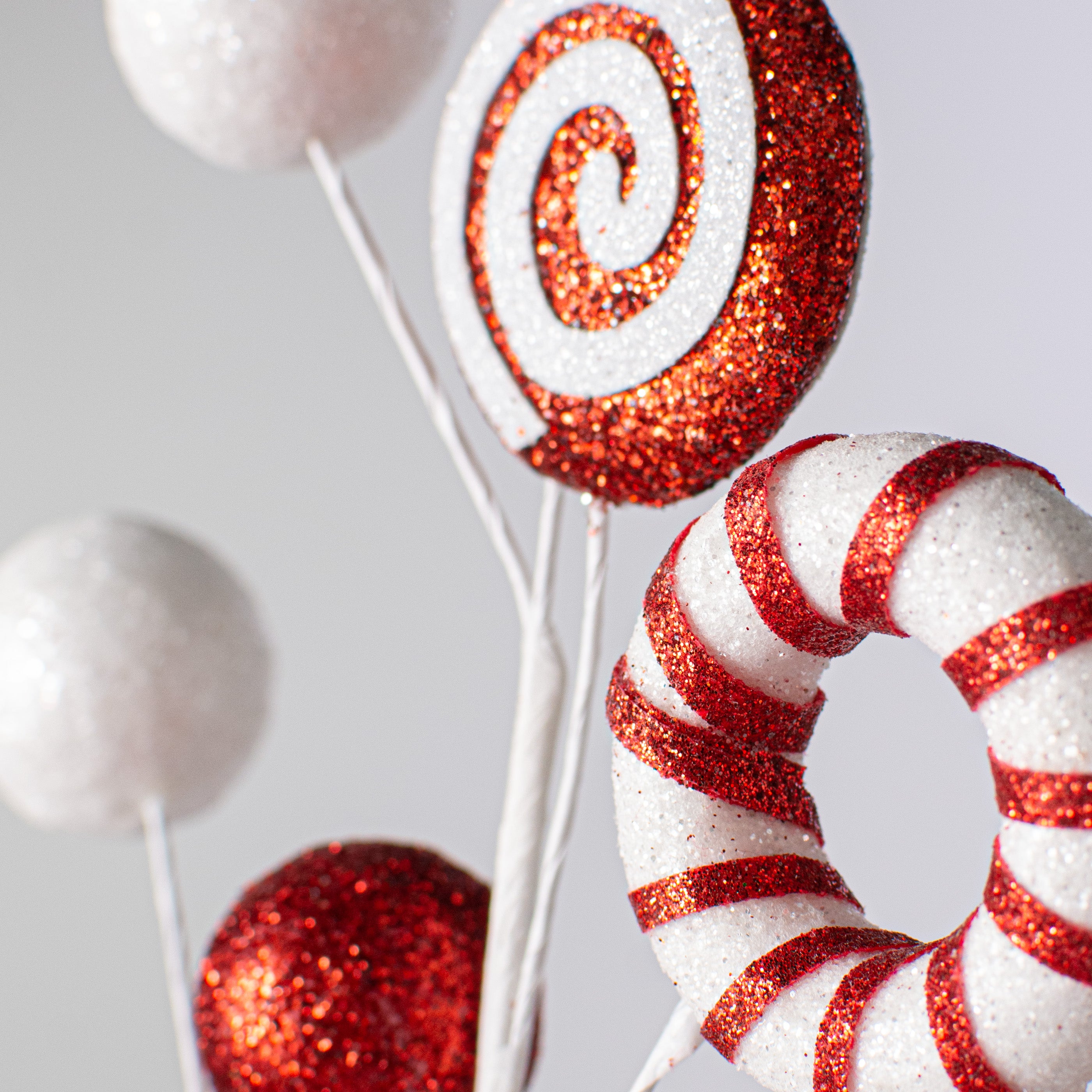 24" Peppermint Ring Candy Spray: Red Lifestyle Photo