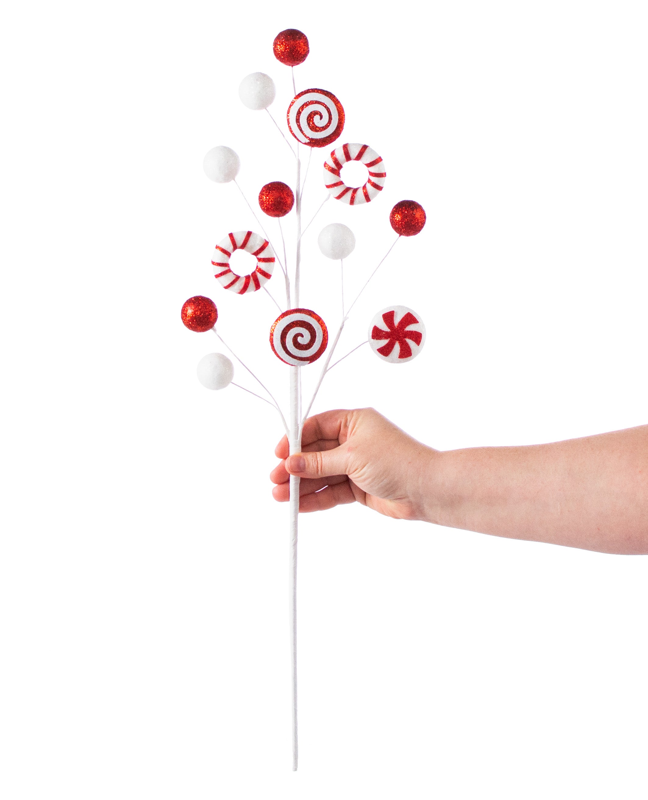 24" Peppermint Ring Candy Spray: Red detail photo 3