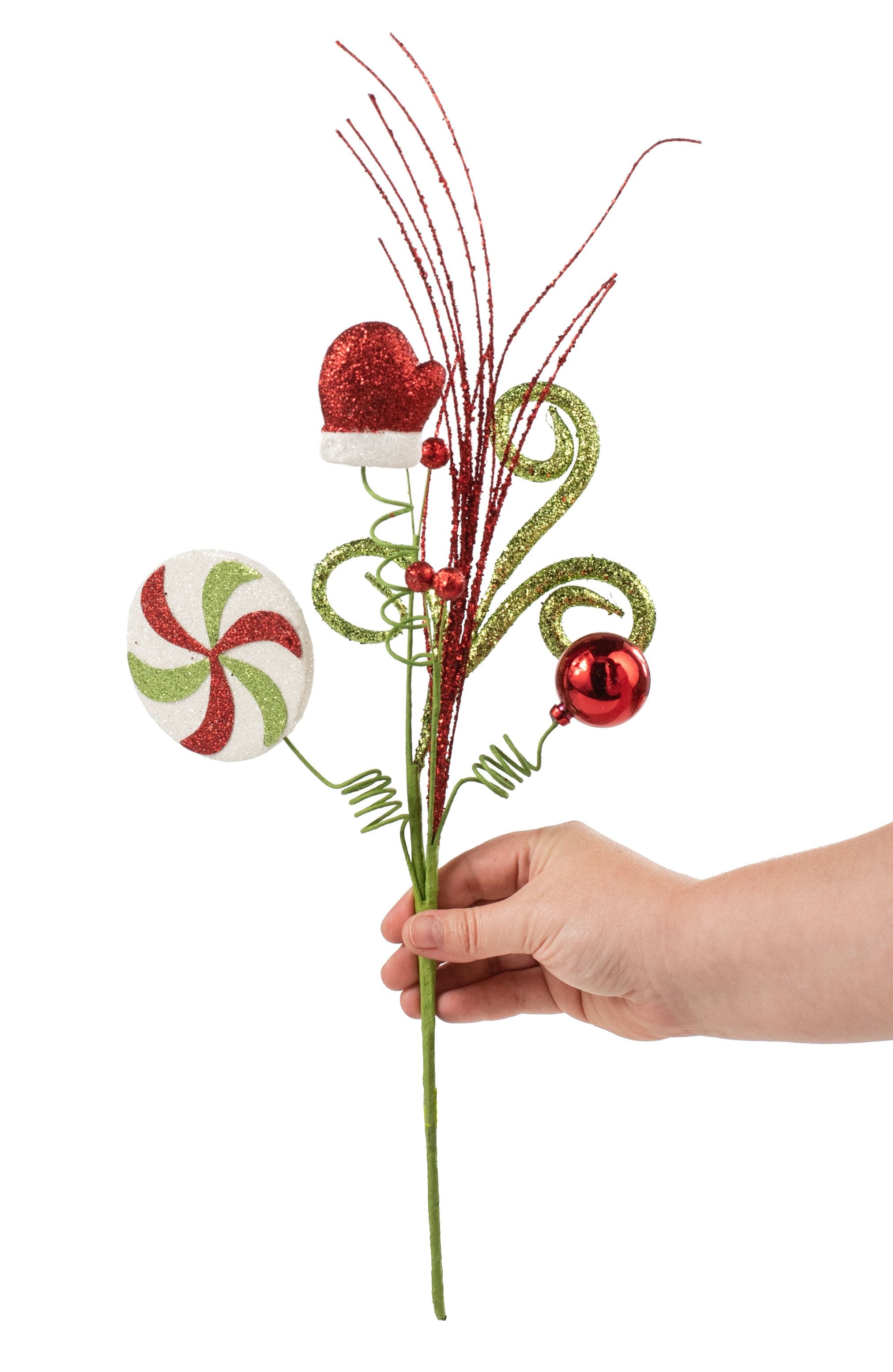 16" Peppermint Spiral Swirl Mitten Pick Lifestyle Photo