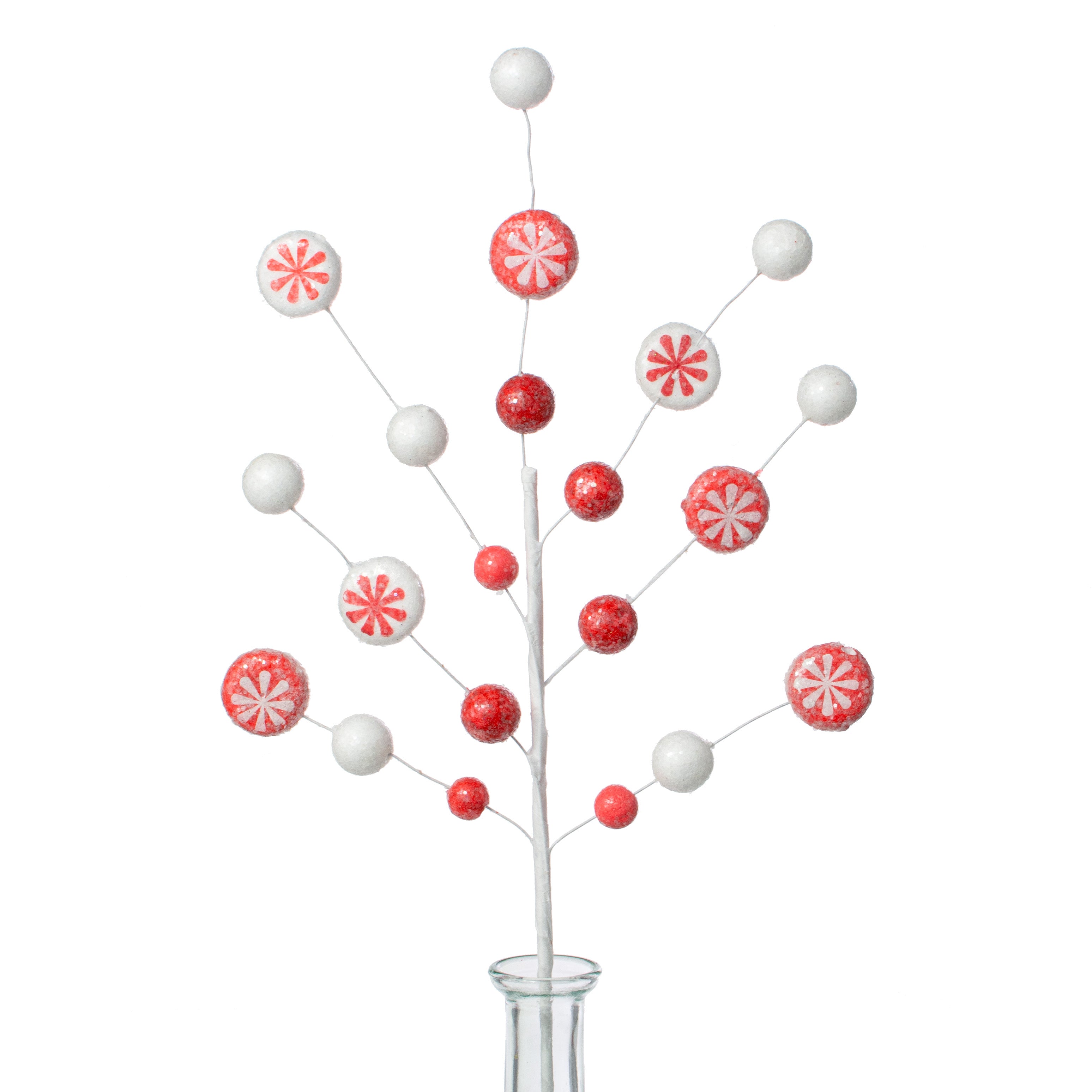 18" Peppermint Spray: Red & White Item Number: 157404
