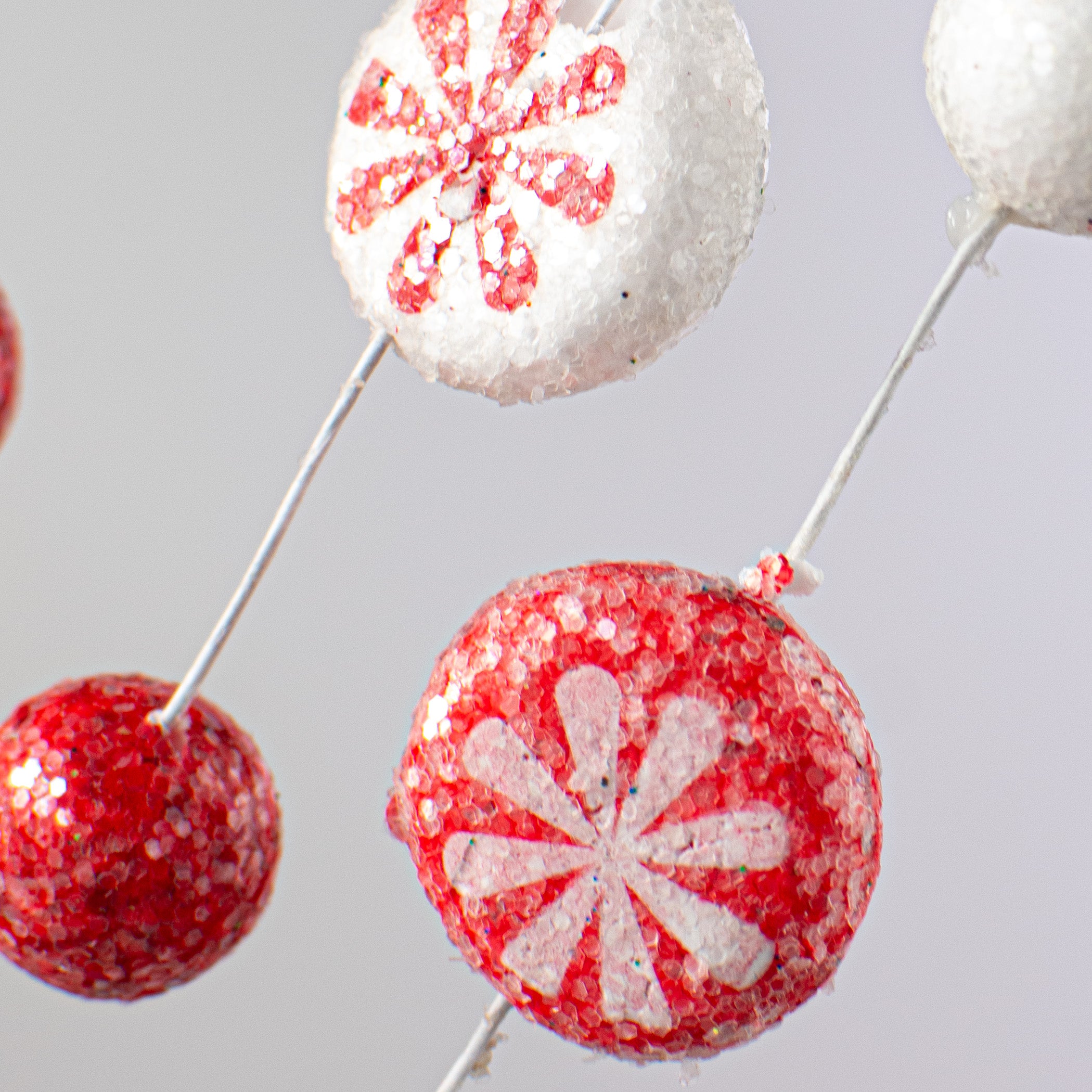18" Peppermint Spray: Red & White Lifestyle Photo