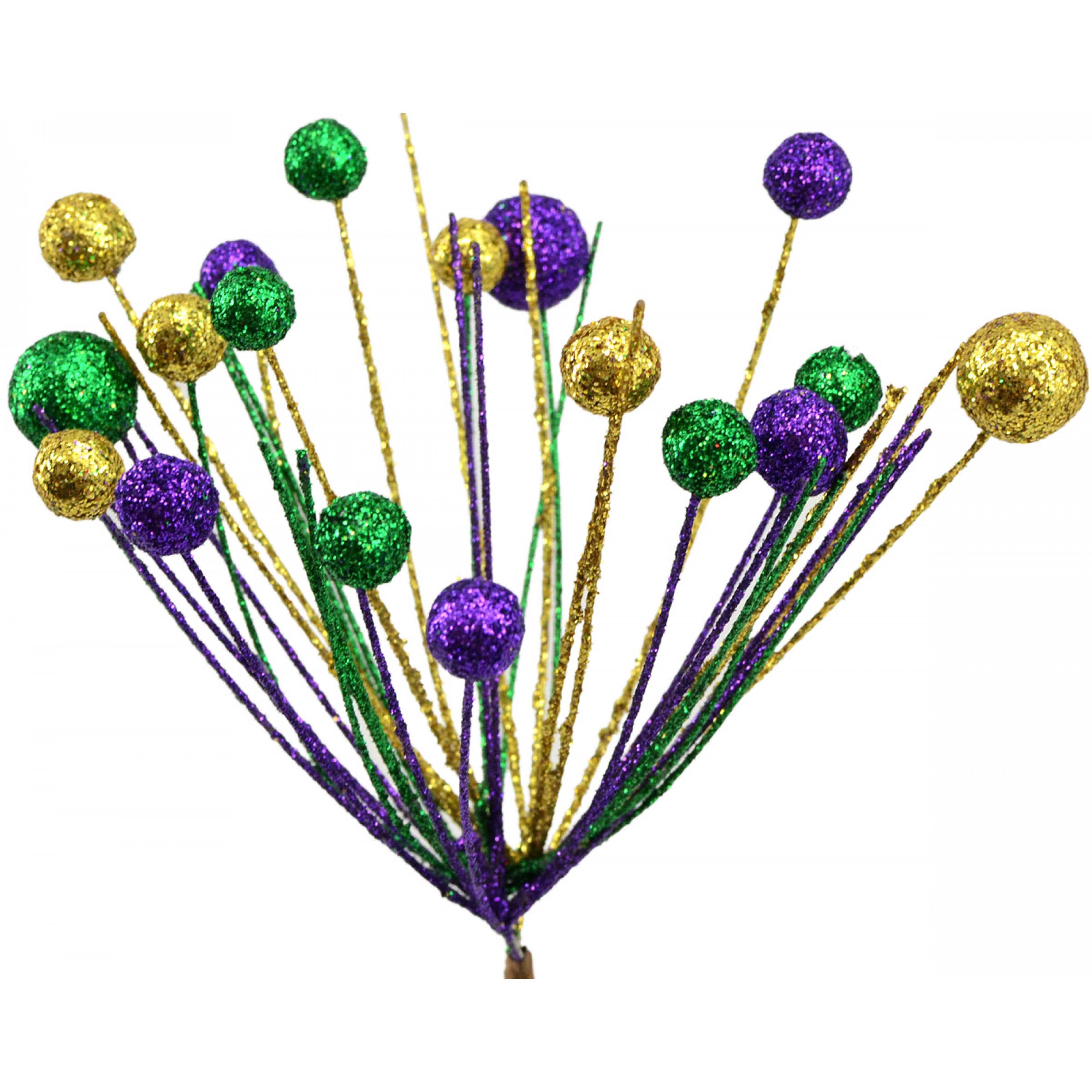 Pine & Ball Mardi Gras Small Spray: 22" Lifestyle Photo