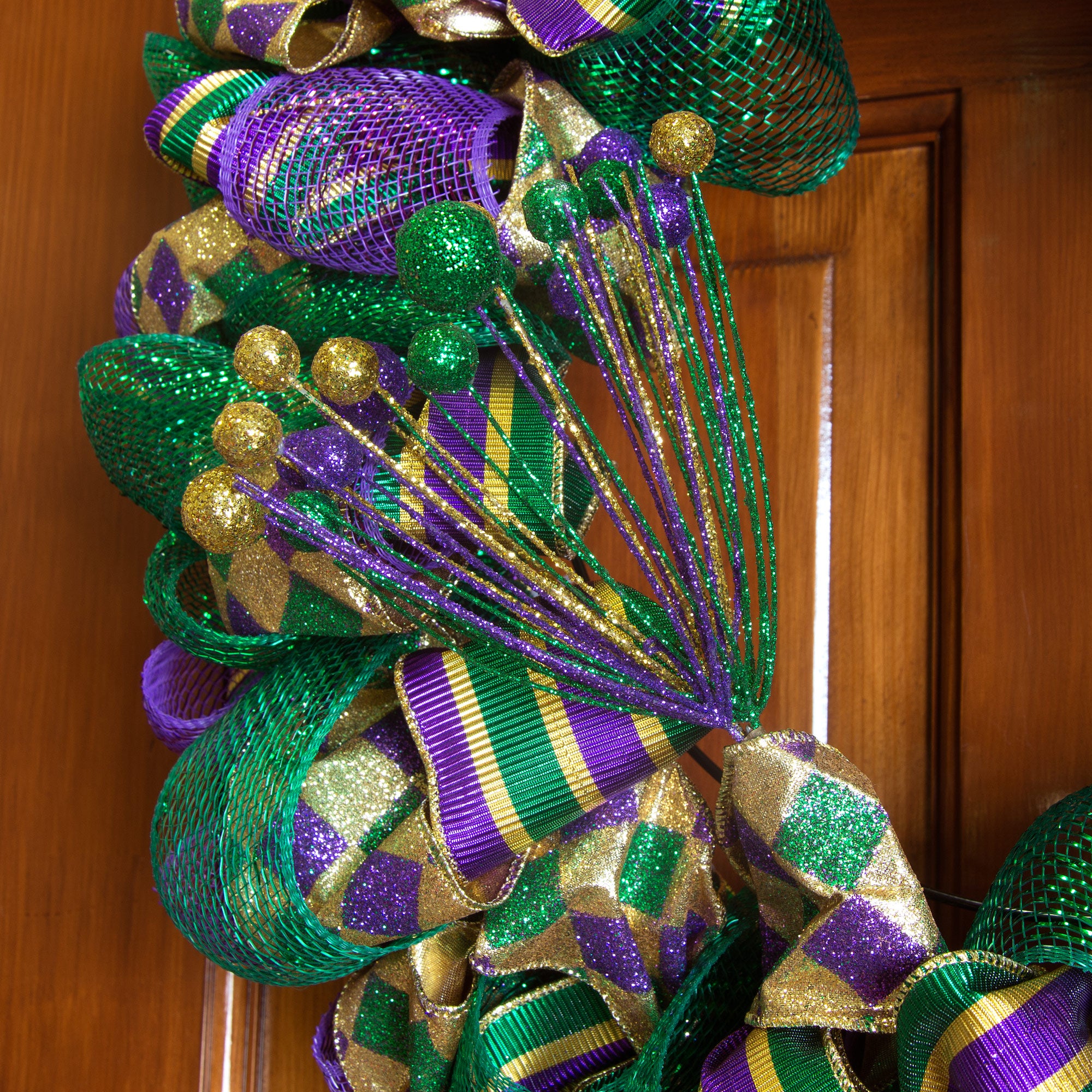Pine & Ball Mardi Gras Small Spray: 22" detail photo 3