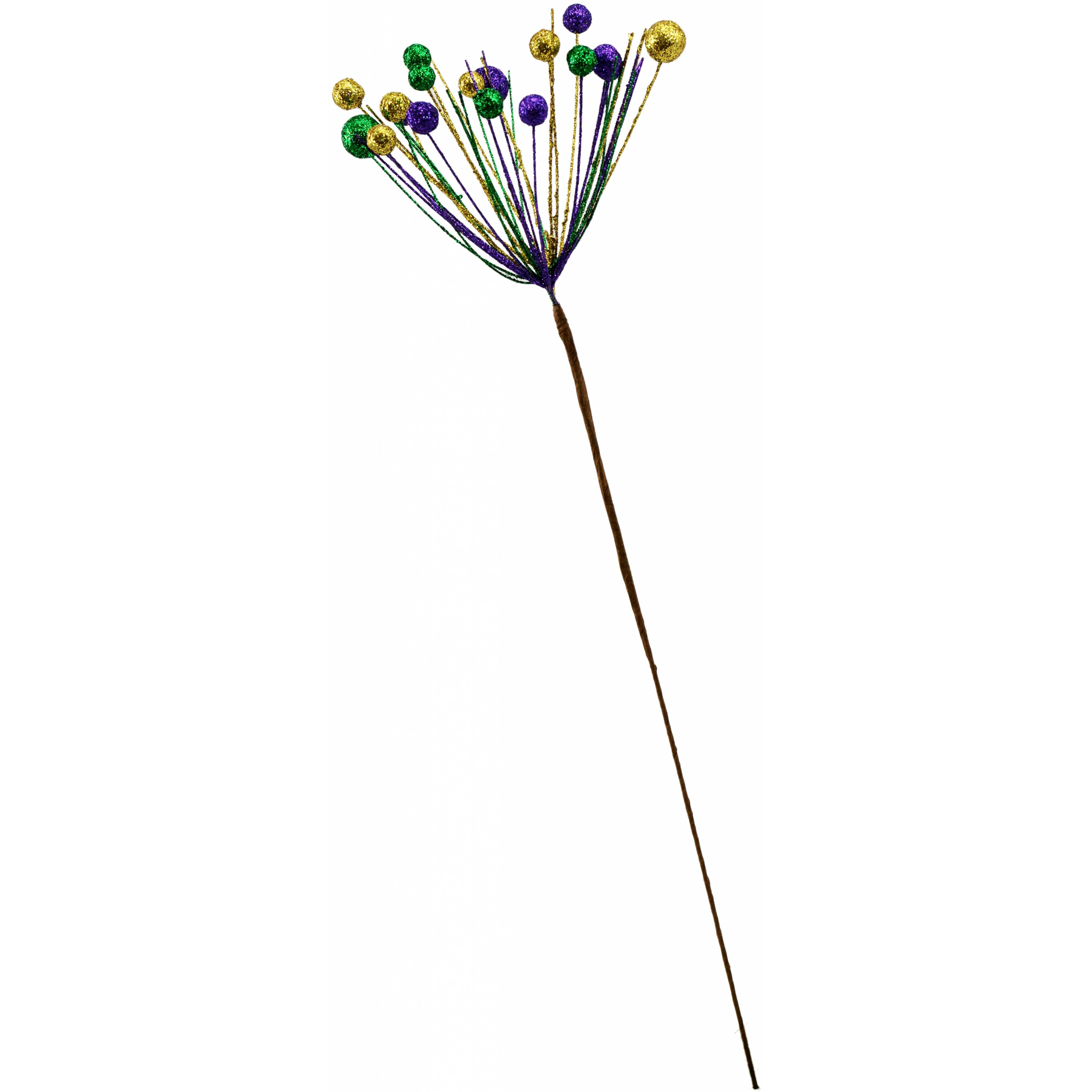 Pine & Ball Mardi Gras Small Spray: 22" Item Number: XS9372A2