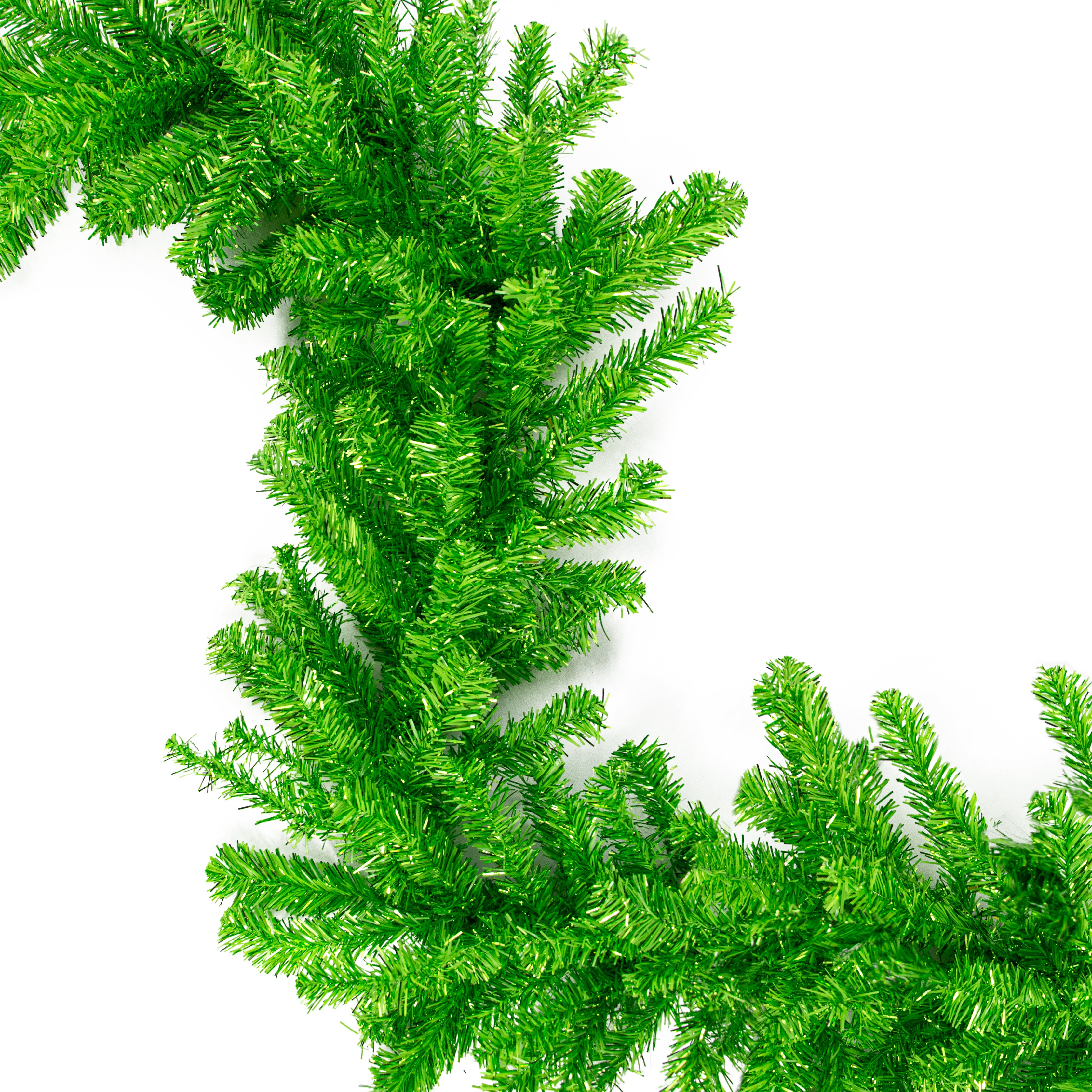 9' Pine Metallic Tinsel Garland: Bright Green Item Number: 57197GA9