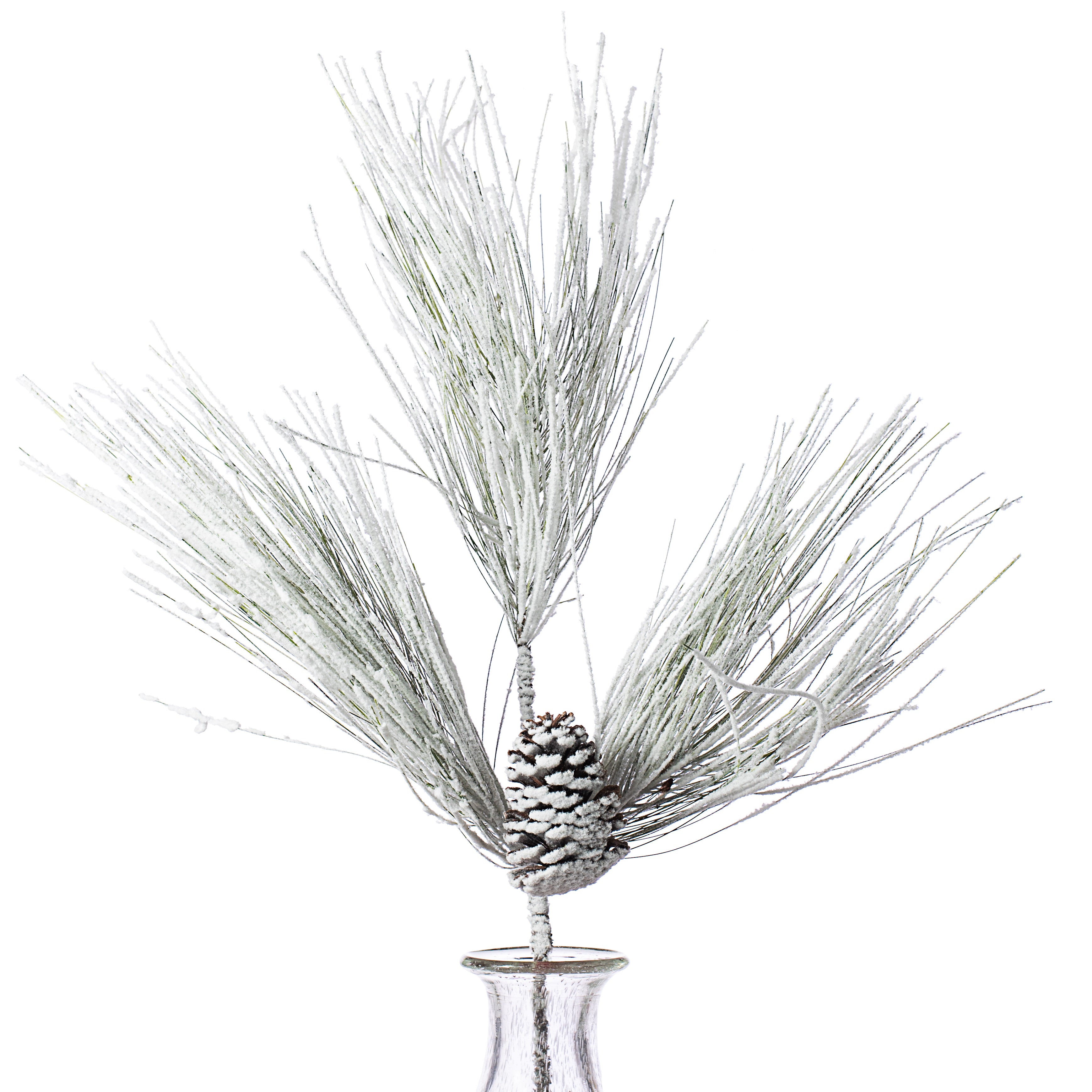 28" Pine With Pinecone Spray: Flocked Item Number: 2830257WH