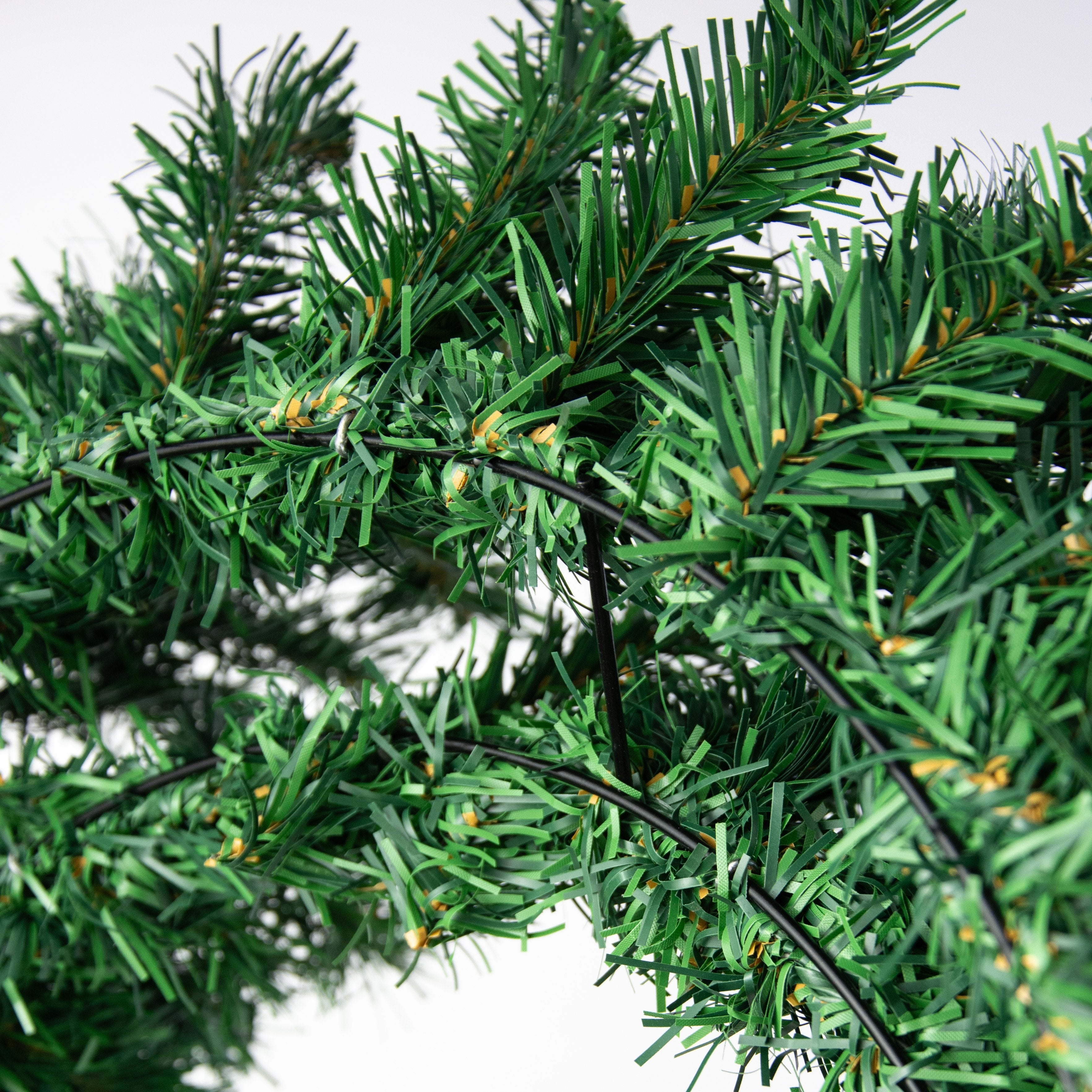 24" Pine PVC Wreath: Two-Tone Green (180 Tips) detail photo 4