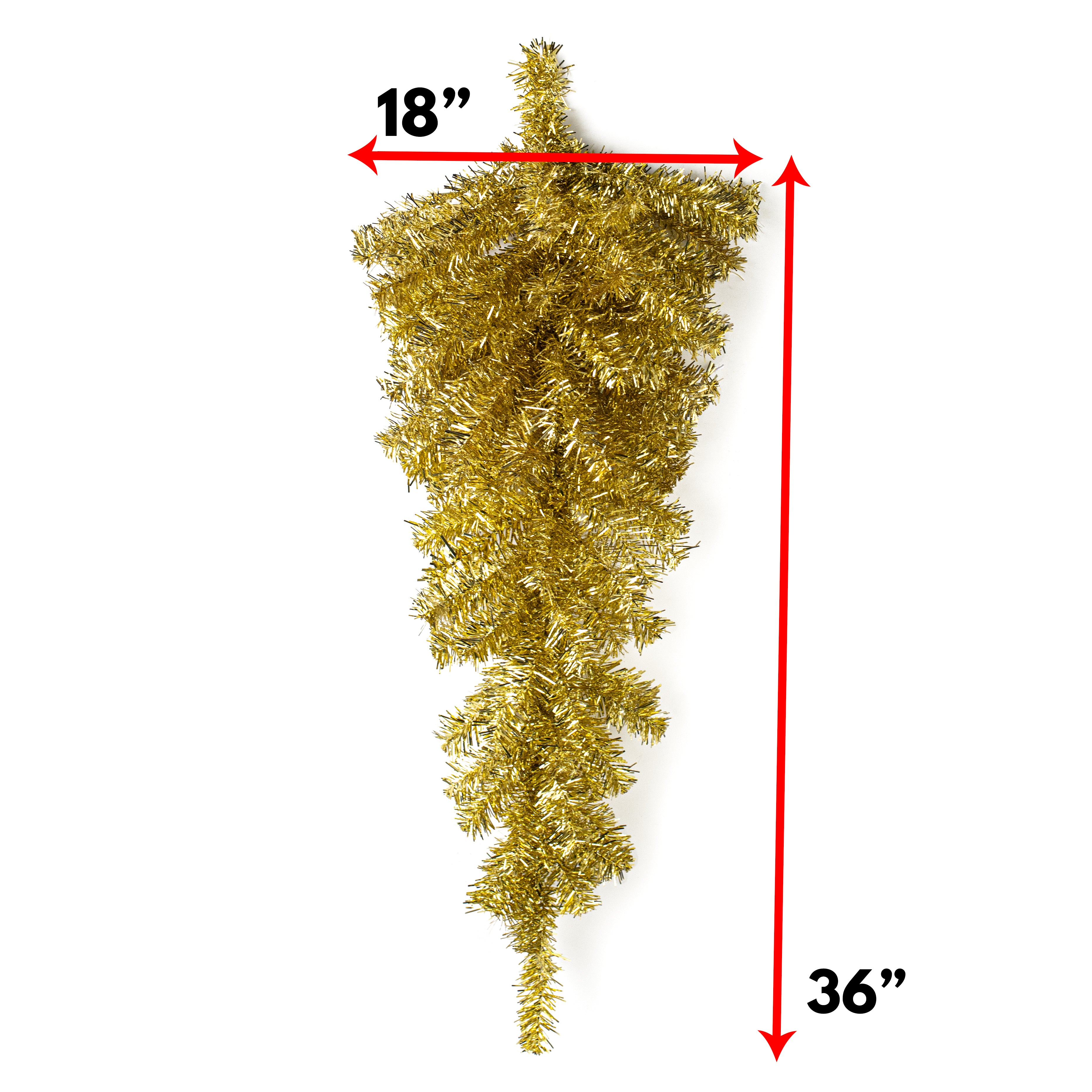 36" Pine Teardrop Swag: Metallic Gold (90 Tips) detail photo 3