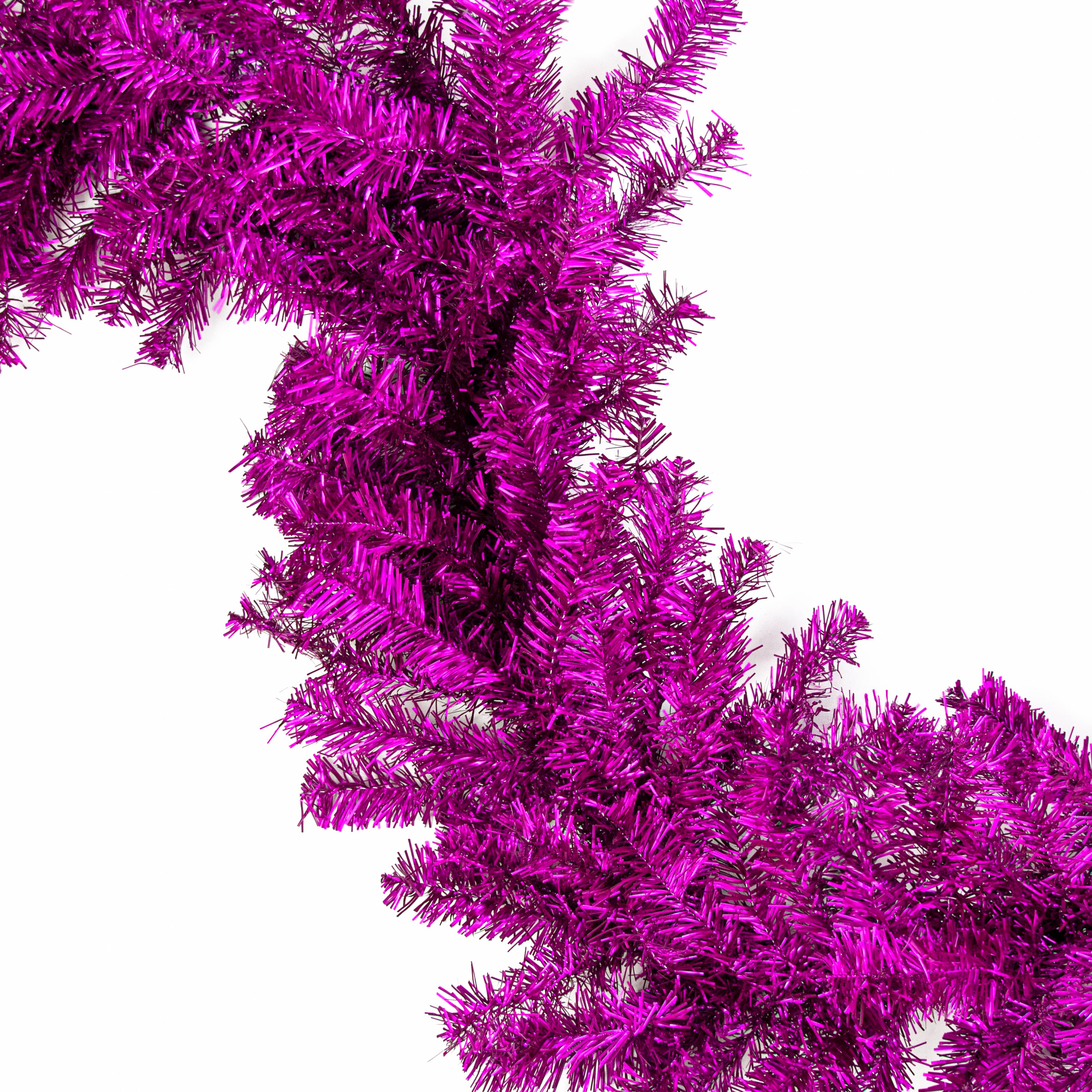 9' Pine Tinsel Garland: Metallic Purple Item Number: 57195GA9